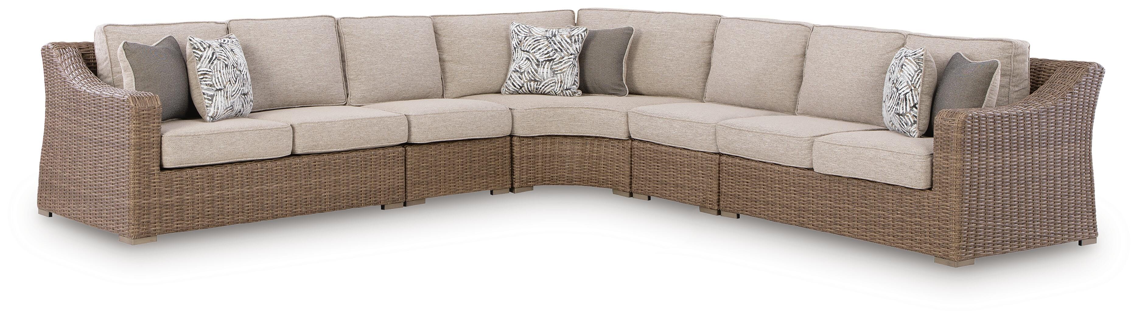 Dar Furniture - Ashley Furniture - Laguna Heights 5-Piece Outdoor Sectional - 5-Piece Outdoor Sectional / Beige - PCP790P3