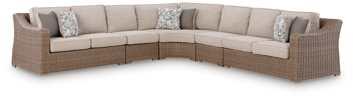 Dar Furniture - Ashley Furniture - Laguna Heights 5-Piece Outdoor Sectional - 5-Piece Outdoor Sectional / Beige - PCP790P3