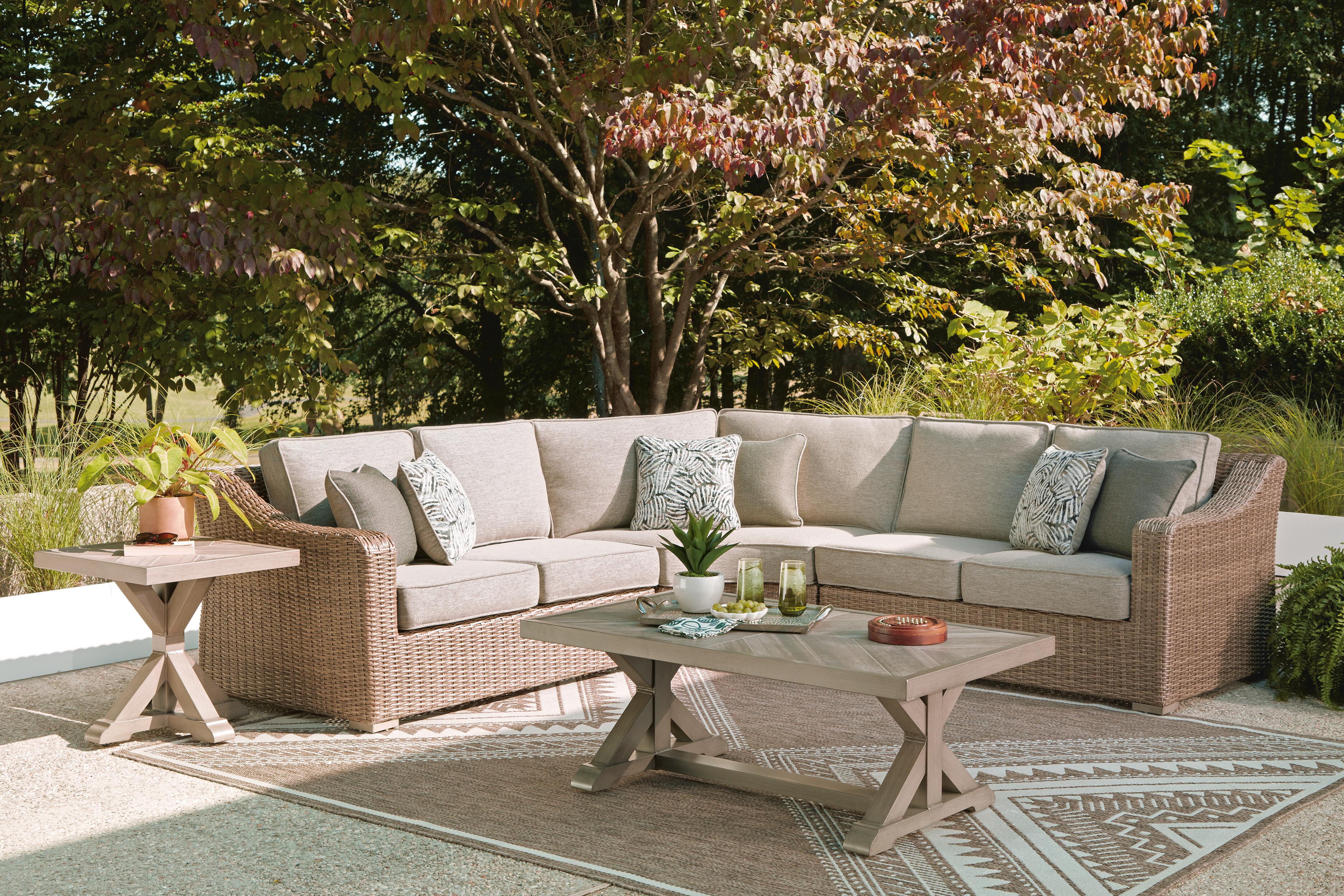 Dar Furniture - Ashley Furniture - Laguna Heights 3-Piece Outdoor Sectional - 3-Piece Outdoor Sectional / Beige - PCP790P1