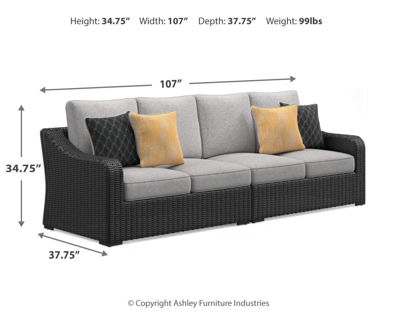 Beachcroft 2-Piece Outdoor Loveseat with Cushion