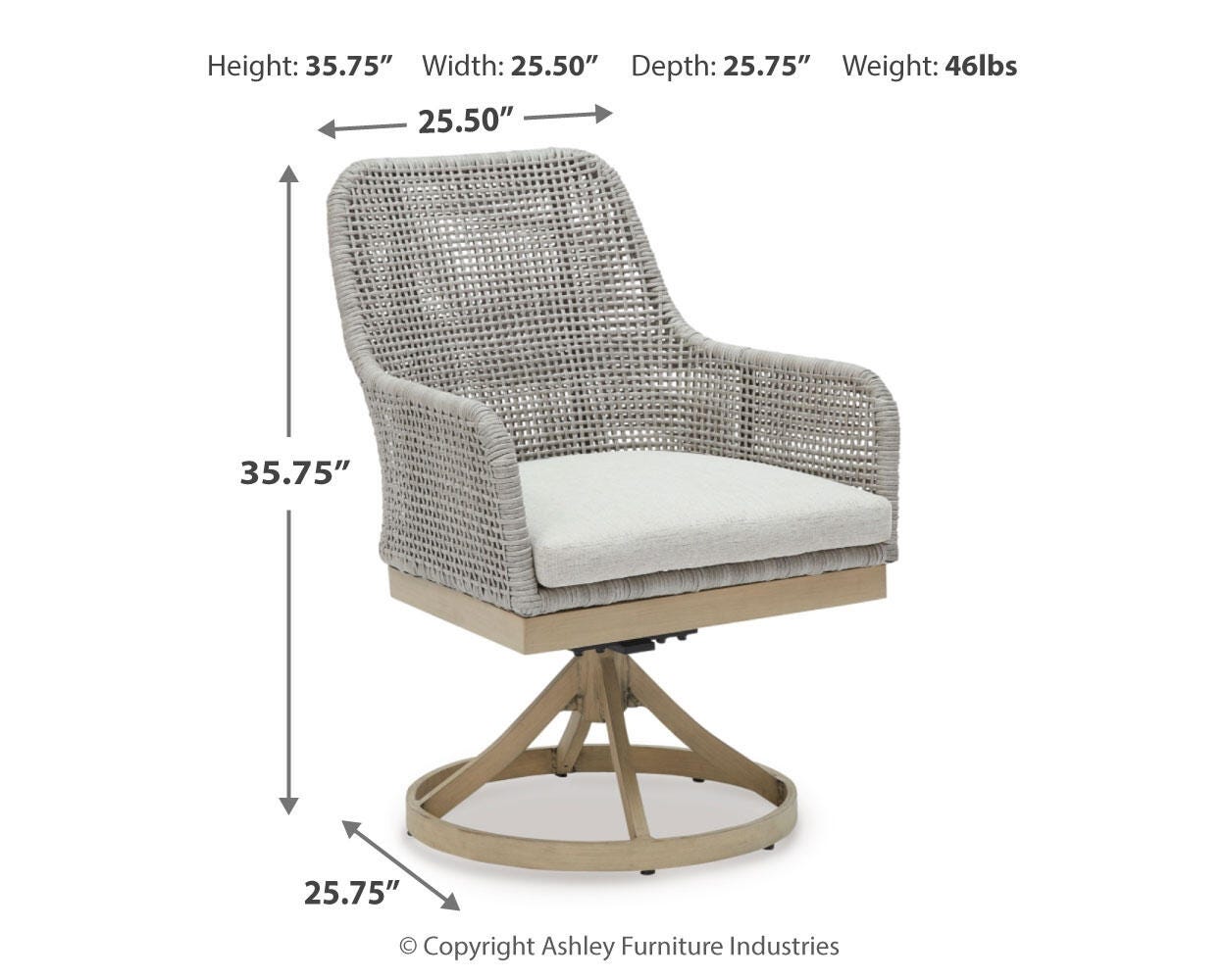 Seton Creek Outdoor Swivel Dining Chair (Set of 2)