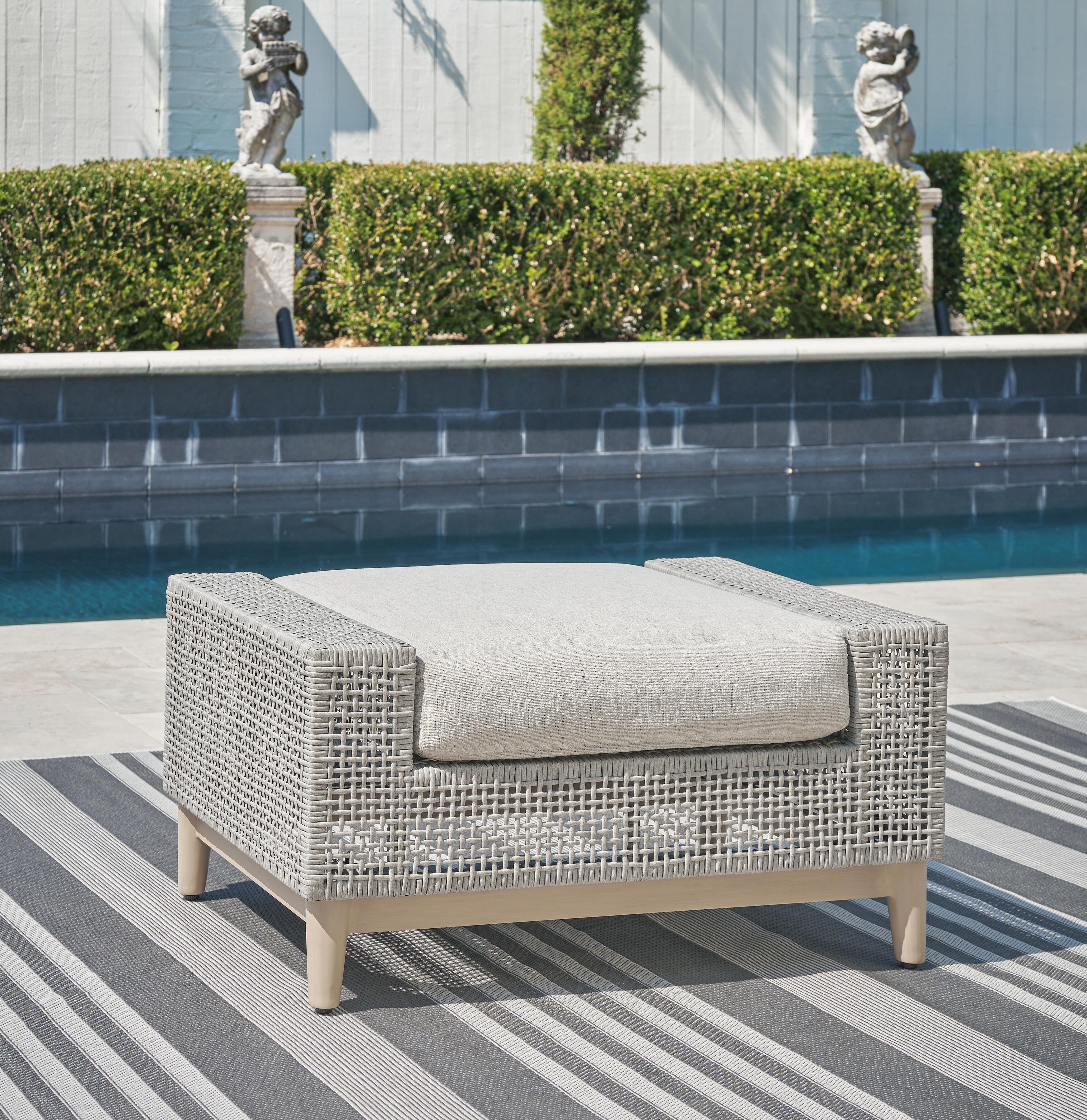 Dar Furniture - Ashley Furniture - Seton Creek Outdoor Ottoman with Cushion - Ottoman with Cushion / Gray - P798-814