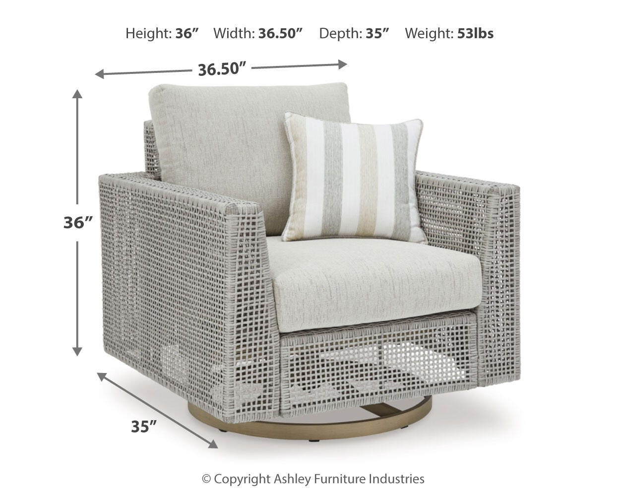 Seton Creek Outdoor Swivel Lounge with Cushion