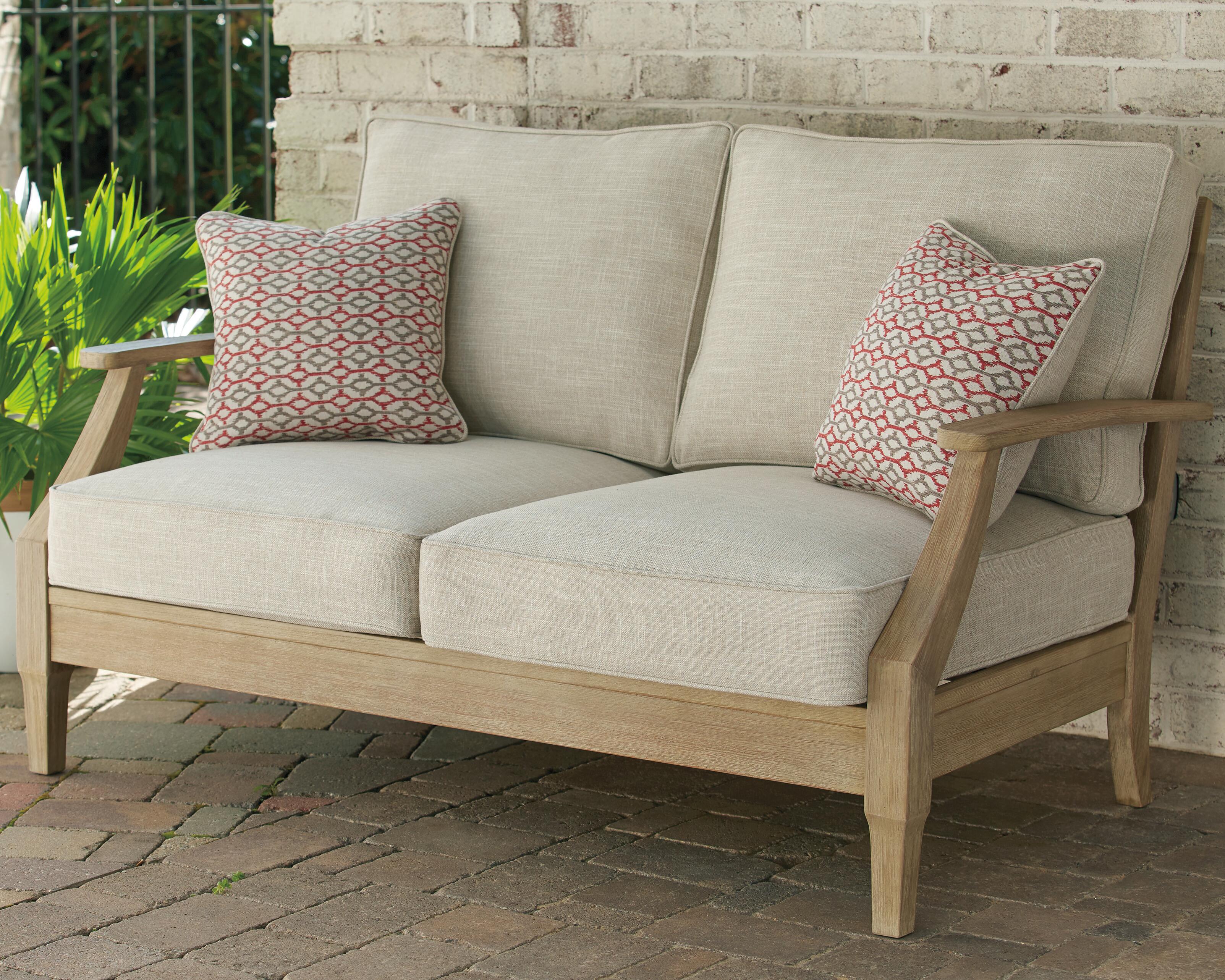 Dar Furniture - Ashley Furniture - Clare View Loveseat with Cushion - Loveseat w/Cushion / Beige - P801-835