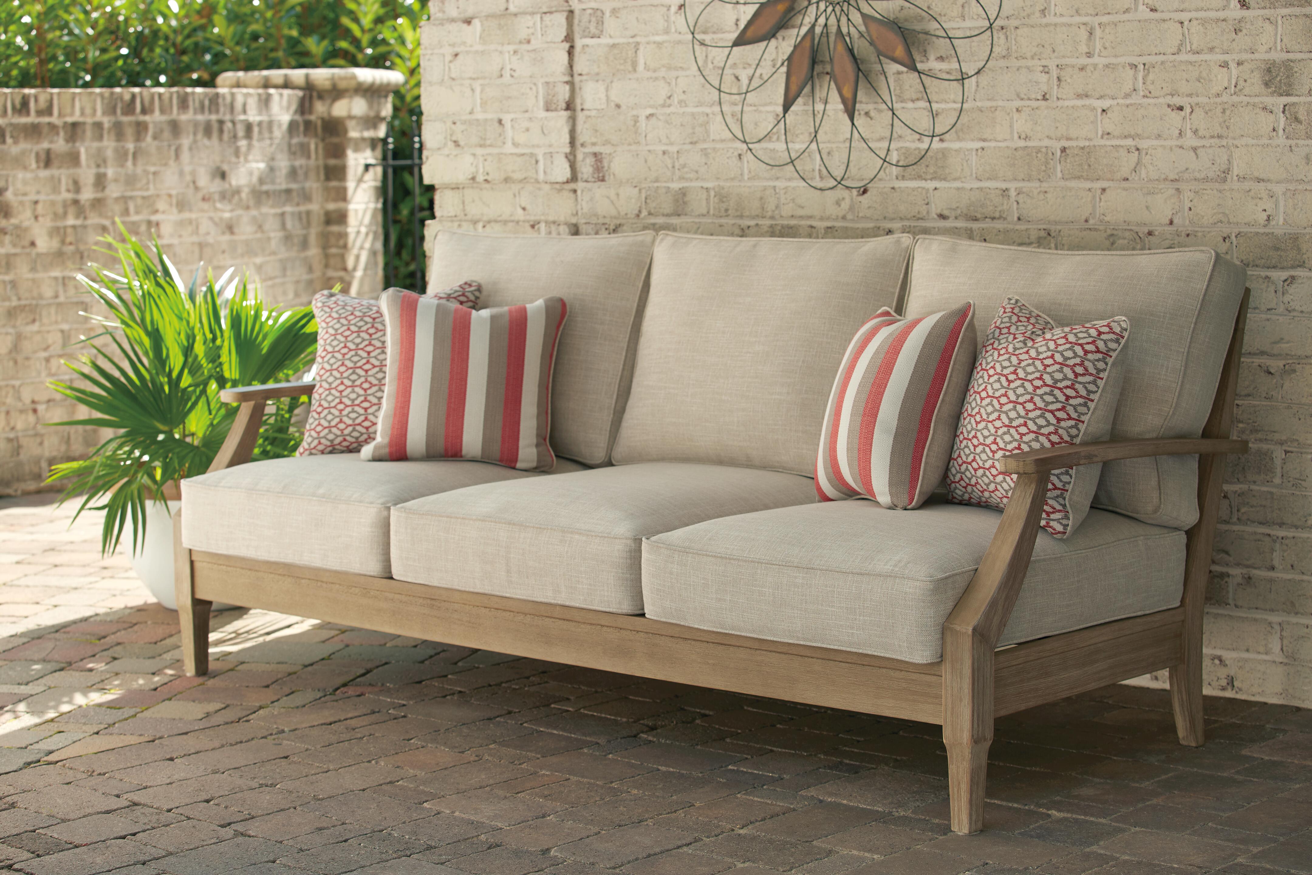 Dar Furniture - Ashley Furniture - Clare View Sofa with Cushion - Sofa with Cushion / Beige - P801-838