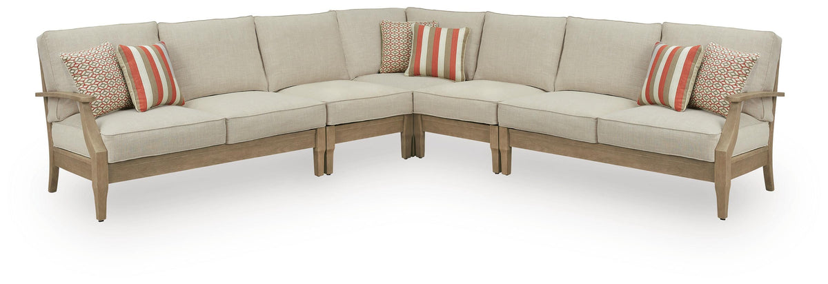 Dar Furniture - Ashley Furniture - Clare View 5-Piece Outdoor Sectional - 5-Piece Outdoor Sectional / Beige - P801P12