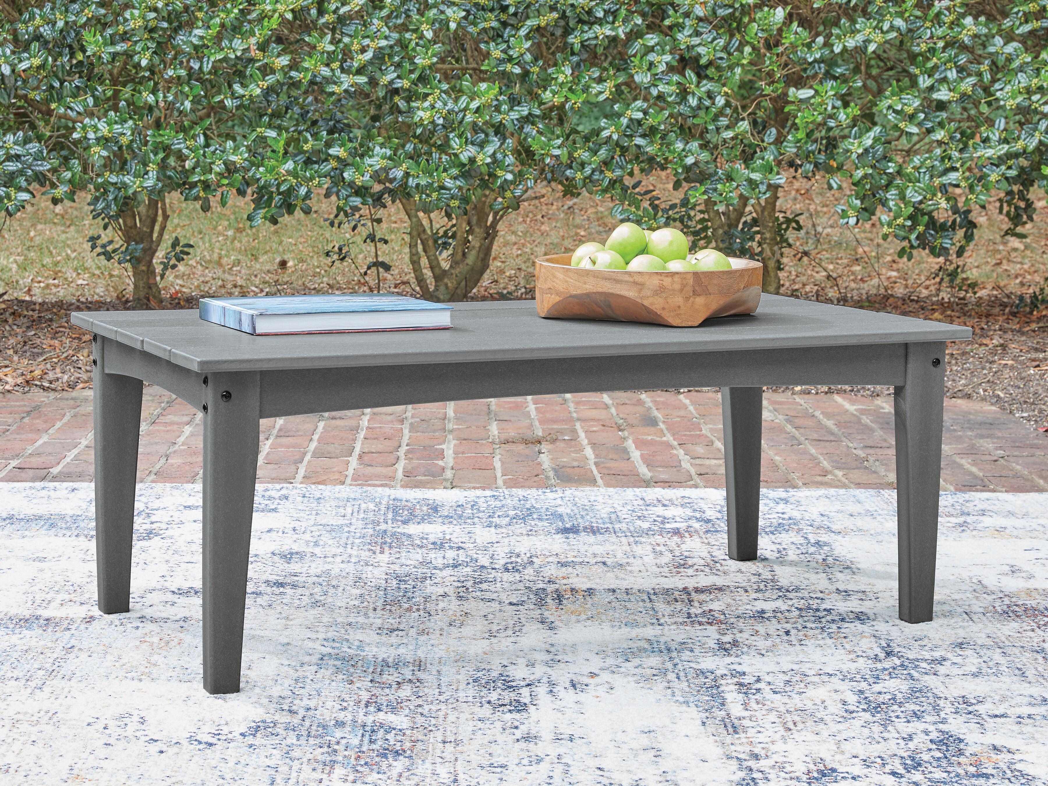 Dar Furniture - Ashley Furniture - Cove Beach Outdoor Coffee Table - Rectangular Cocktail Table / Gray - PCP803-701