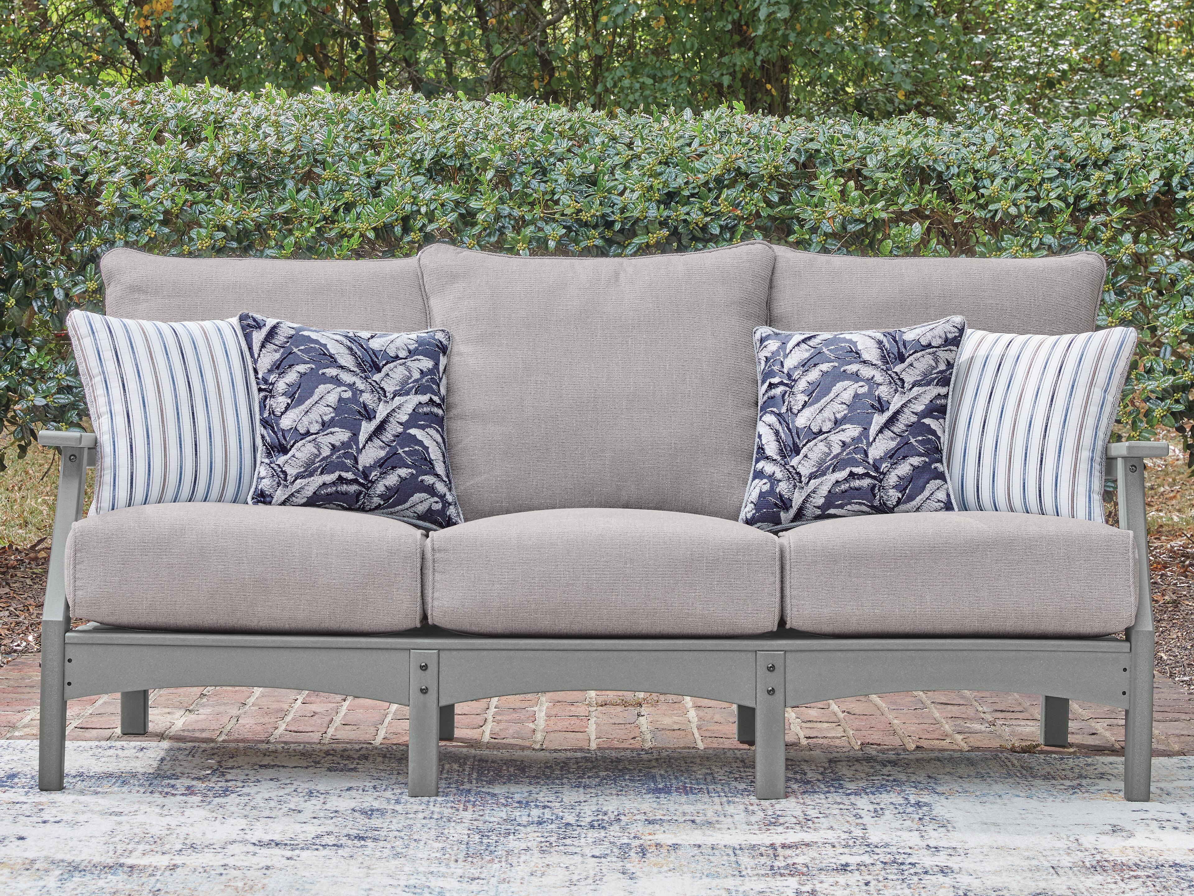 Dar Furniture - Ashley Furniture - Cove Beach Outdoor Sofa with Cushion - Sofa with Cushion / Gray - PCP803-838