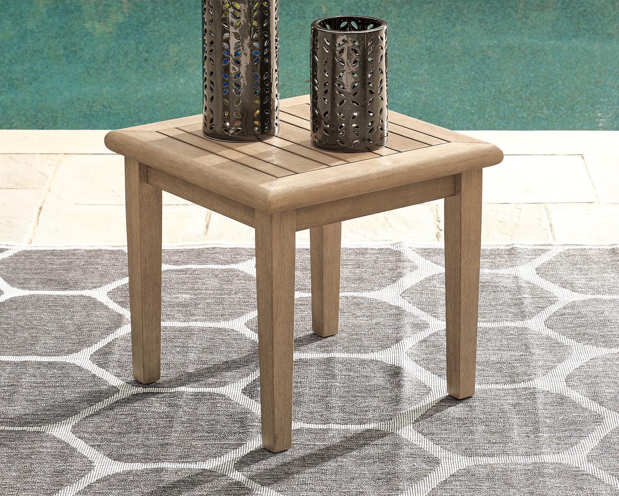 Dar Furniture - Ashley Furniture - Gerianne End Table - Square End Table / Grayish Brown - P805-702