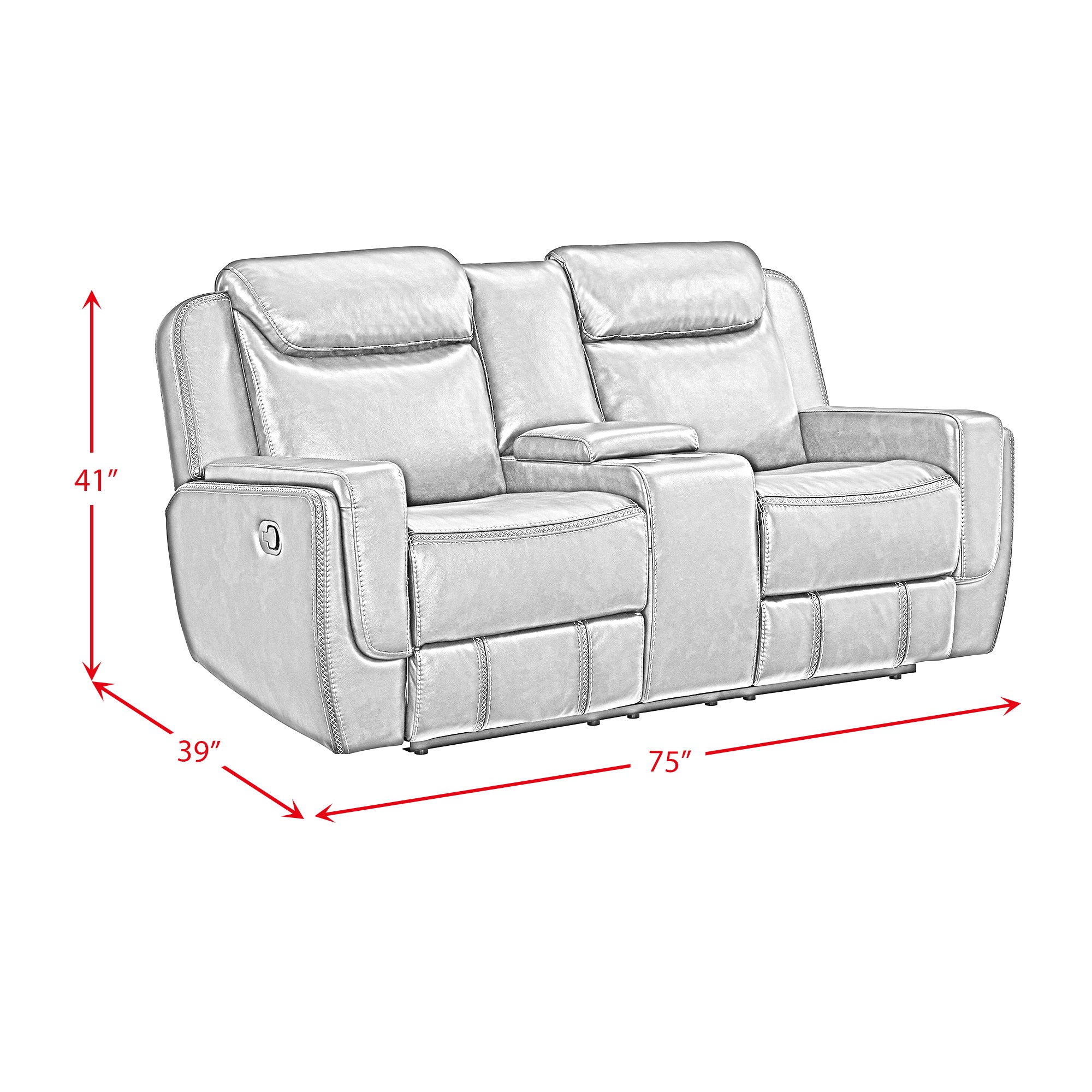 Panther Motion Loveseat with Console in Neono Brown
