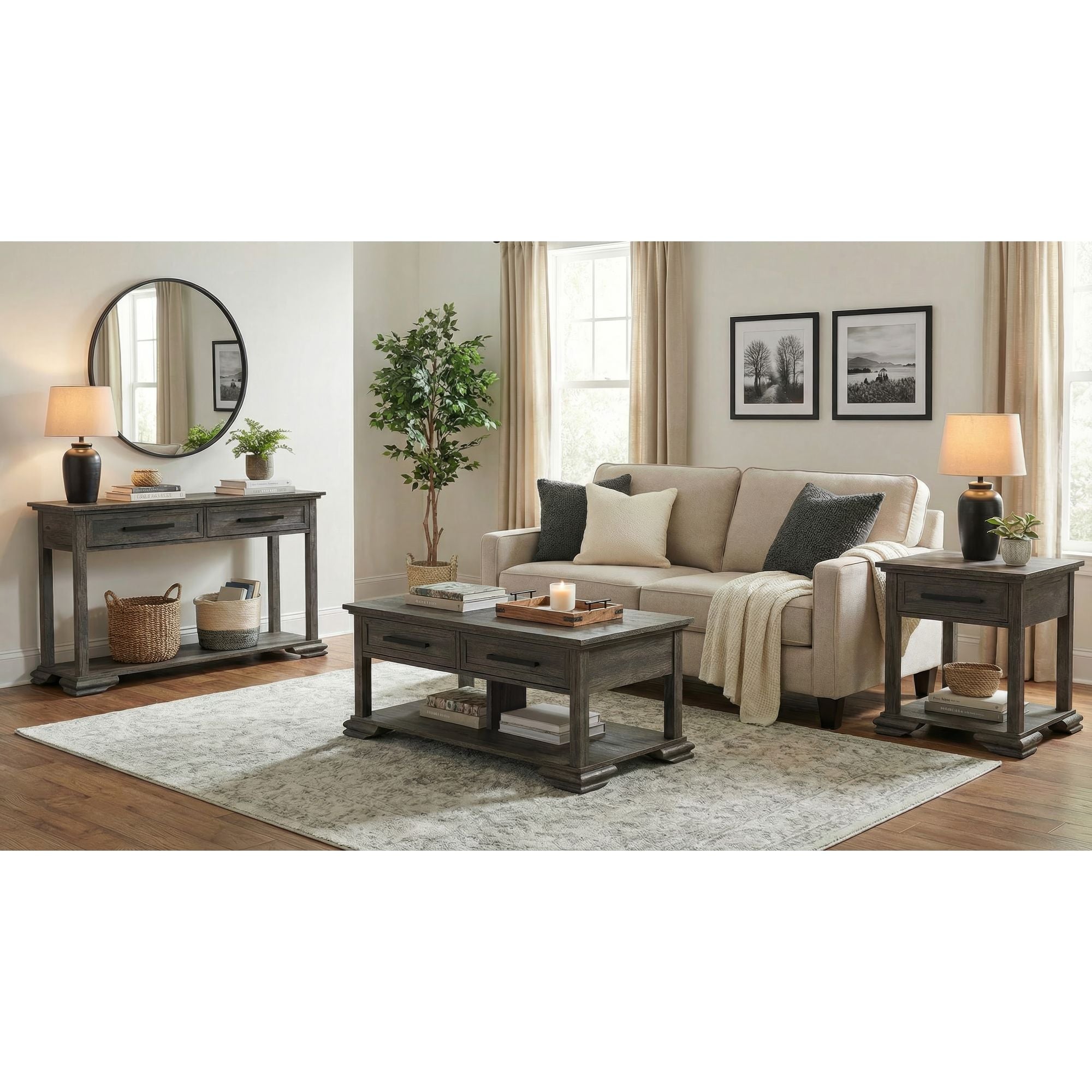 Park Ridge End Table in Charcoal