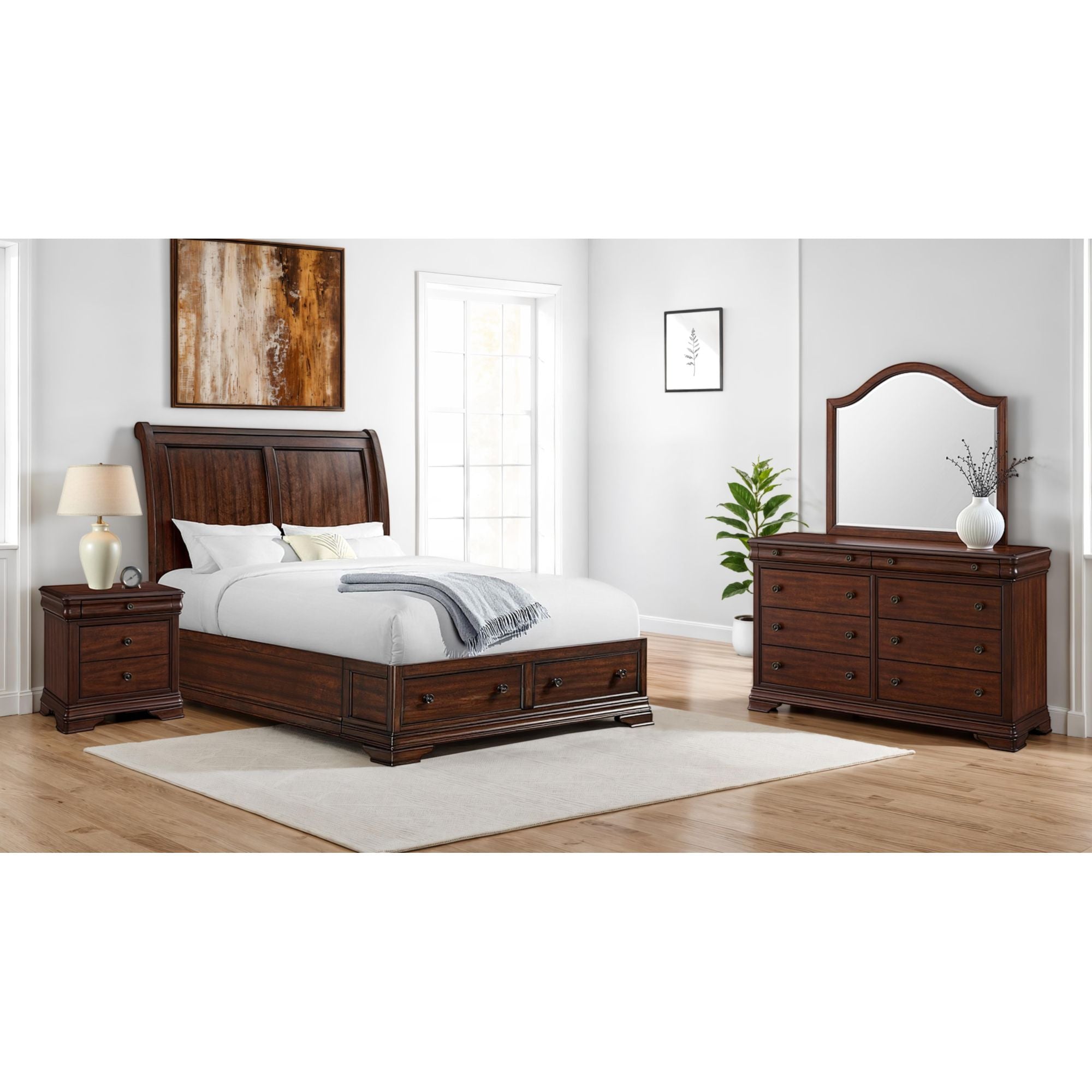 Phillipe Dresser & Mirror Set in Cherry