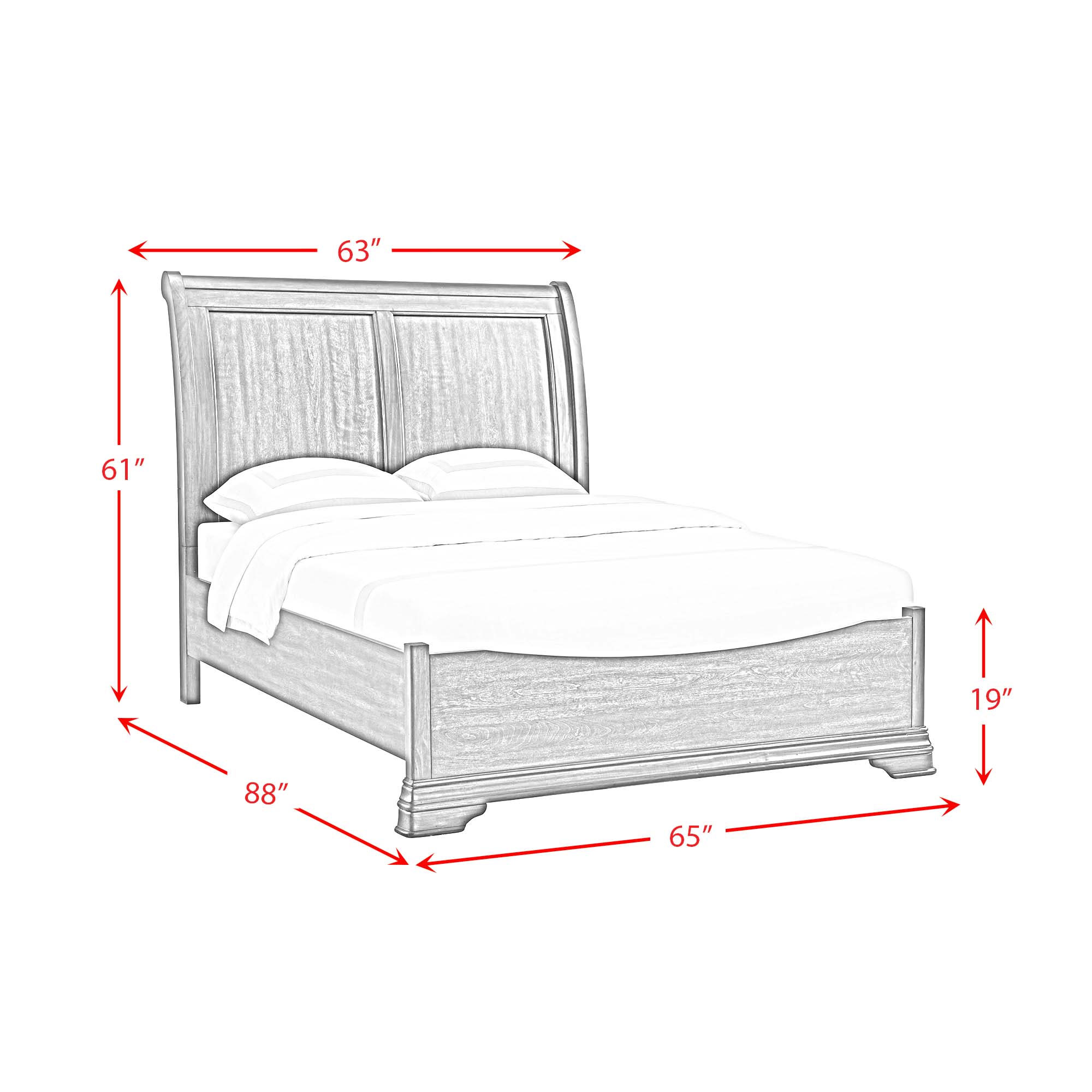 Phillipe Queen Bed in Cherry
