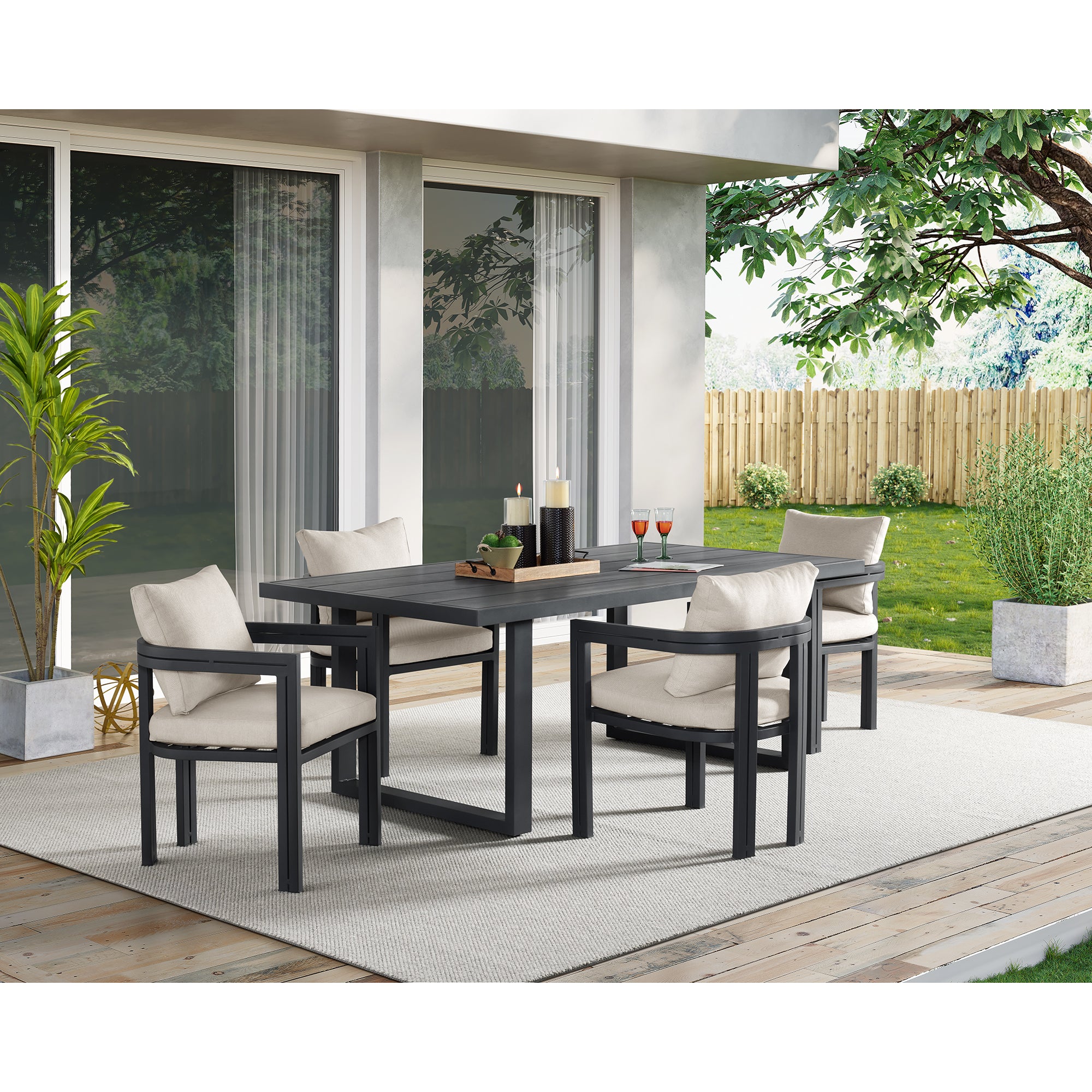 Playa Dining Table - Dark Grey – SKU O-16230-3-DT | Elements