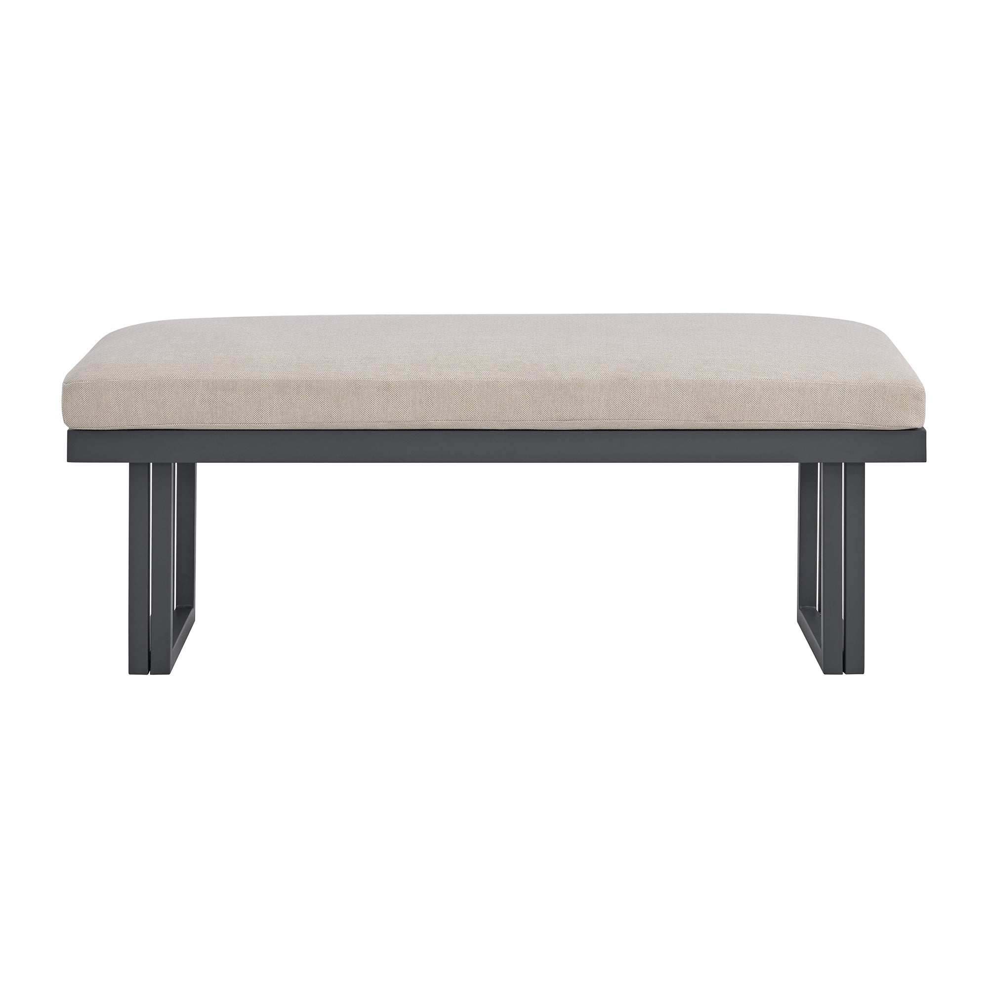Playa Dining Bench - Dark Grey and Olefin Beige