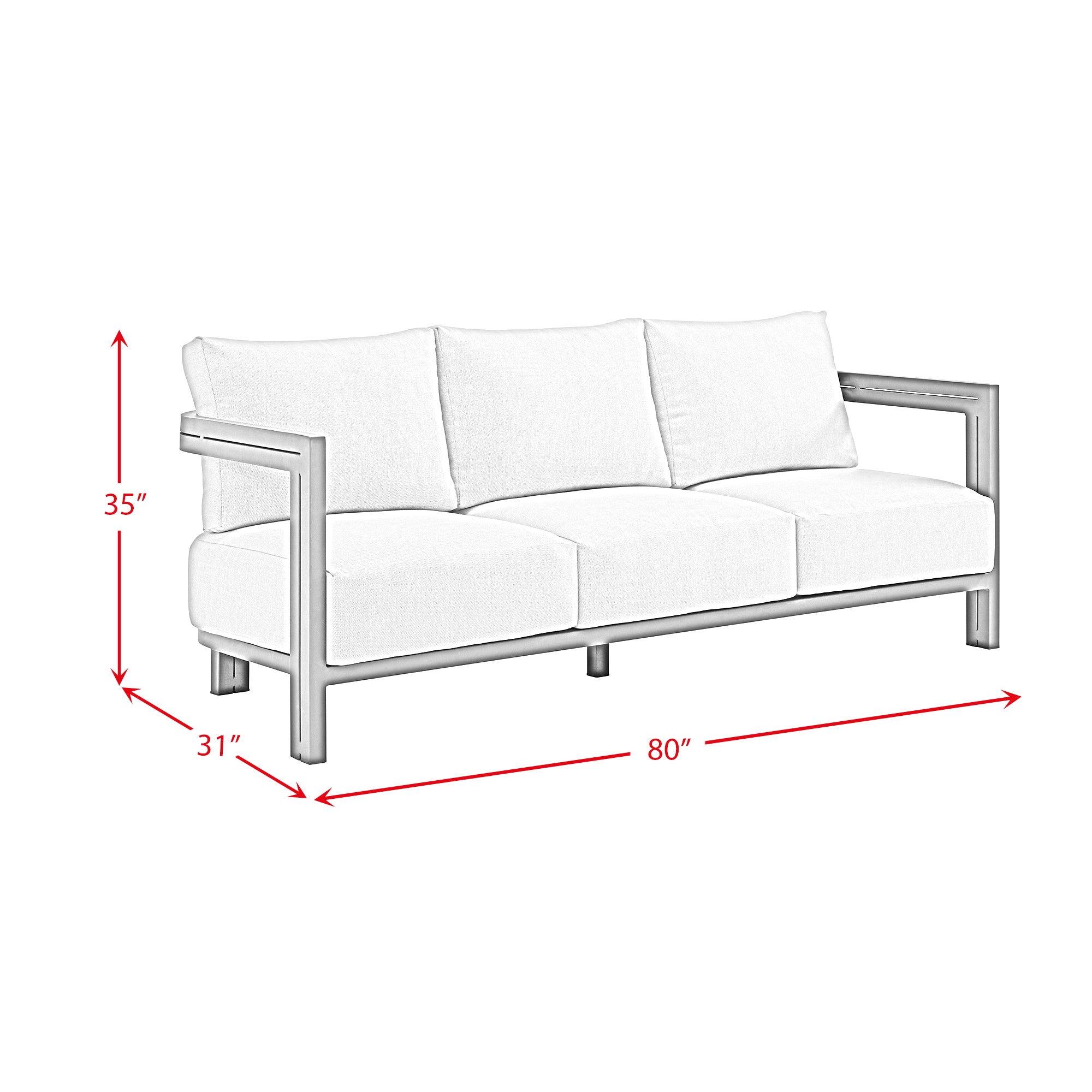 Playa Sofa - Dark Grey and Olefin Beige with 2 Pillows
