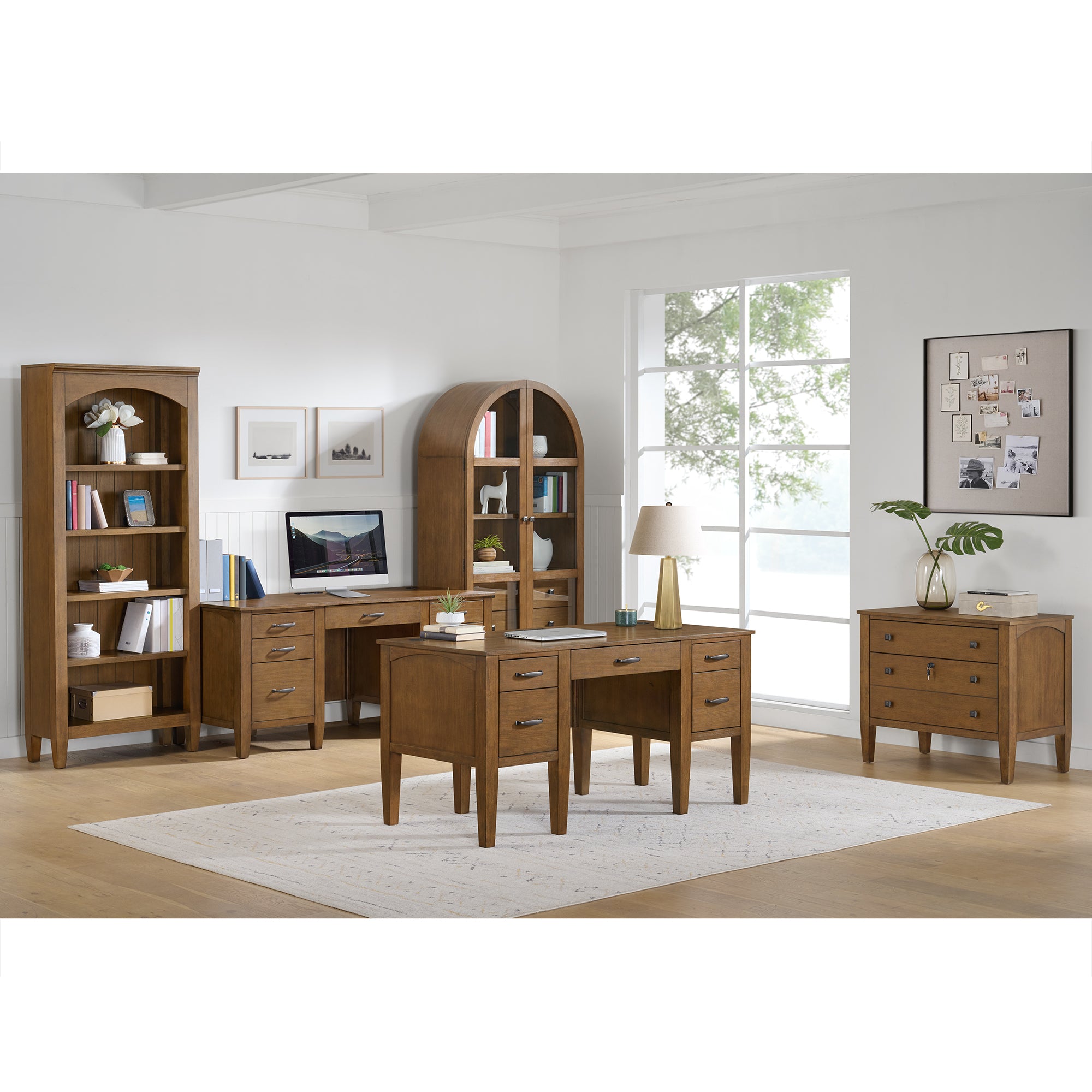 Portico Display Cabinet in Brown Oak