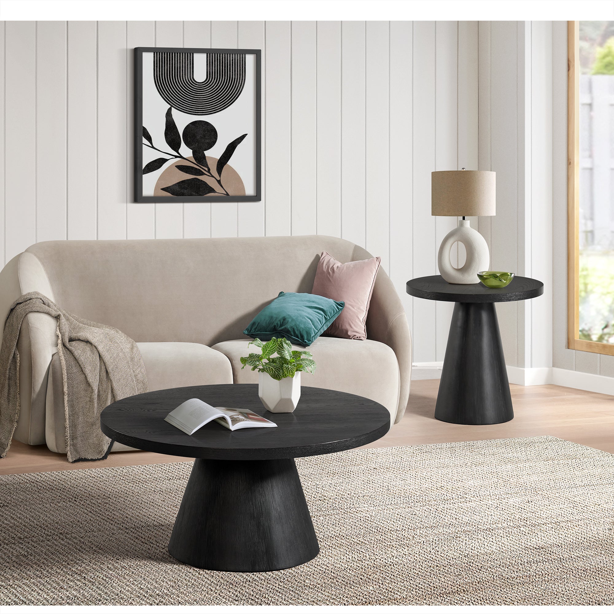 Portland Round Coffee Table in Black