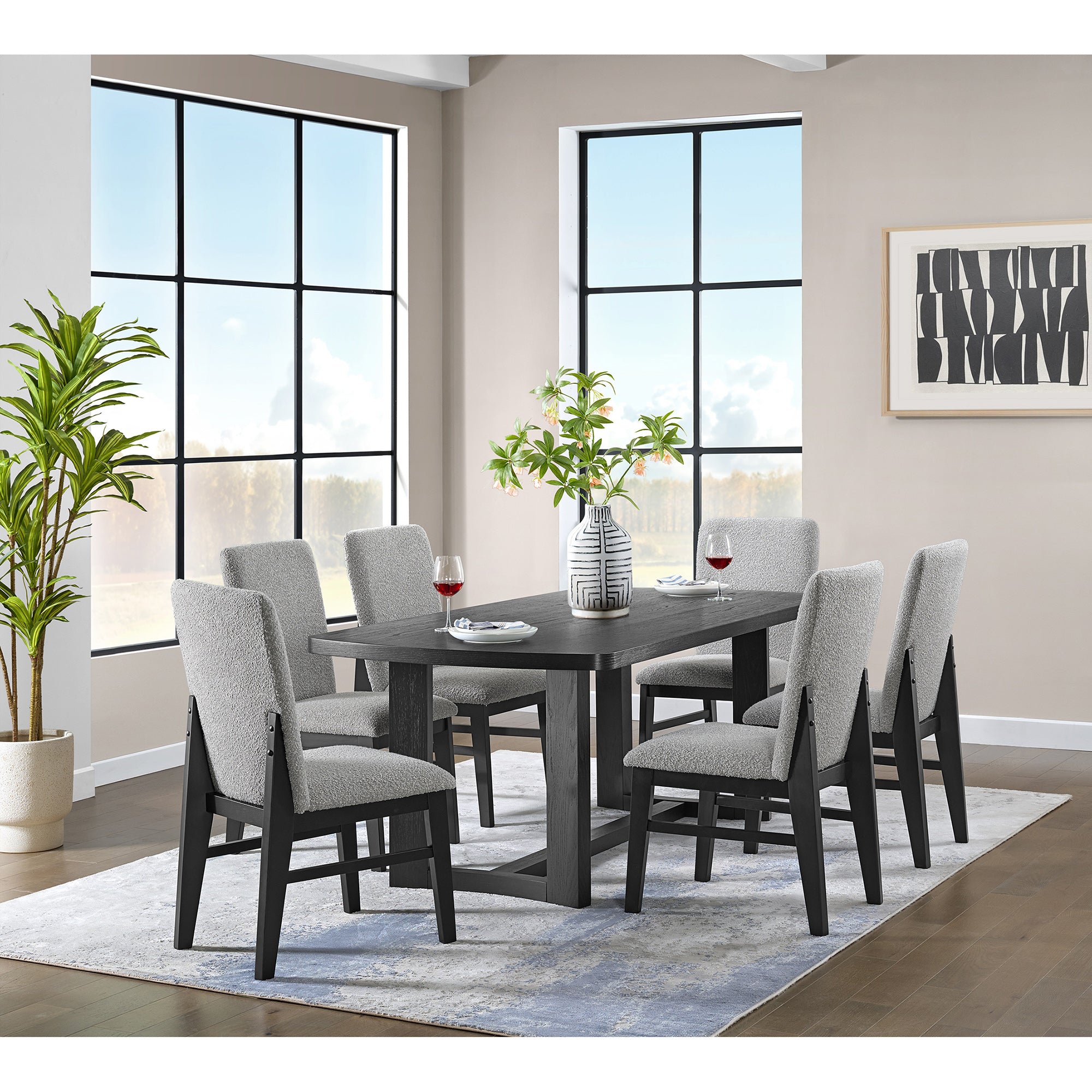 Portland Rectangular Dining Table in Black