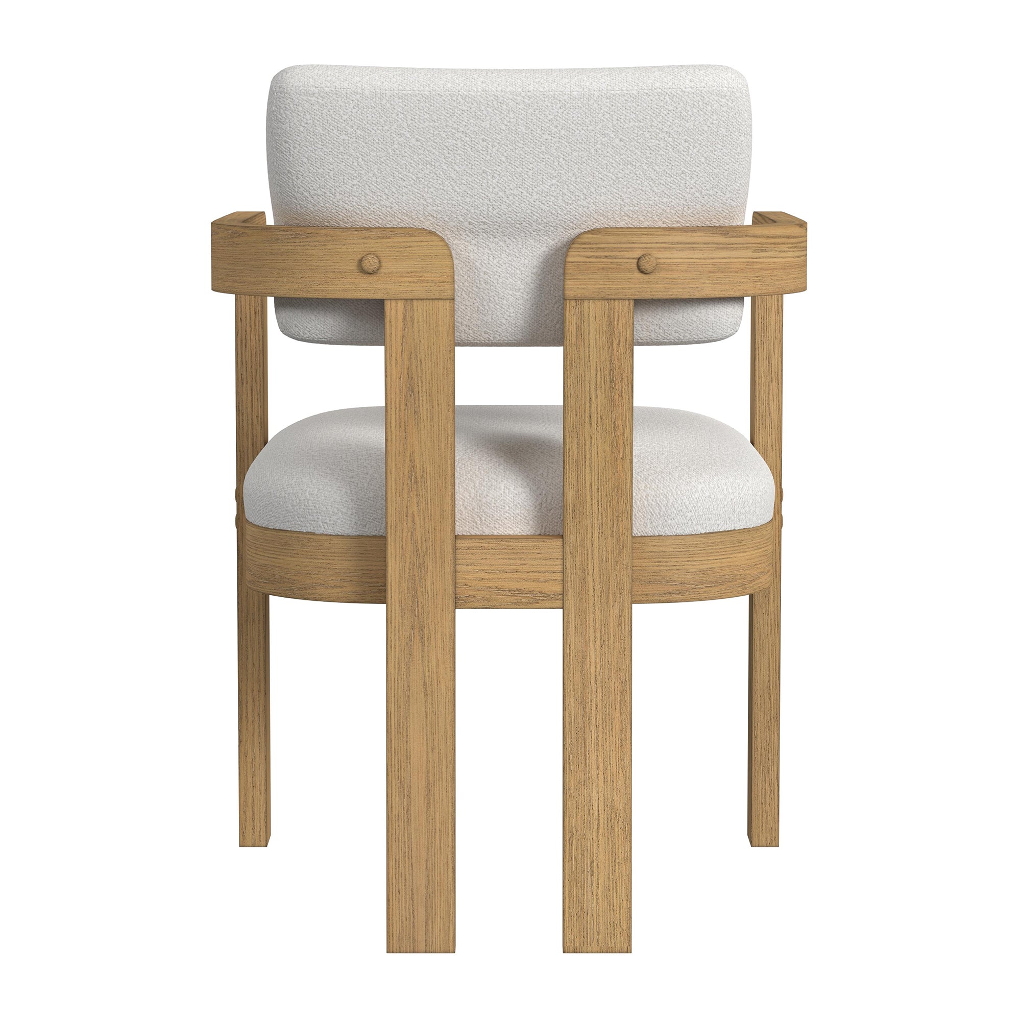 Portland Arm Chair with Snow White Fabric in Natural (2 Per Carton)