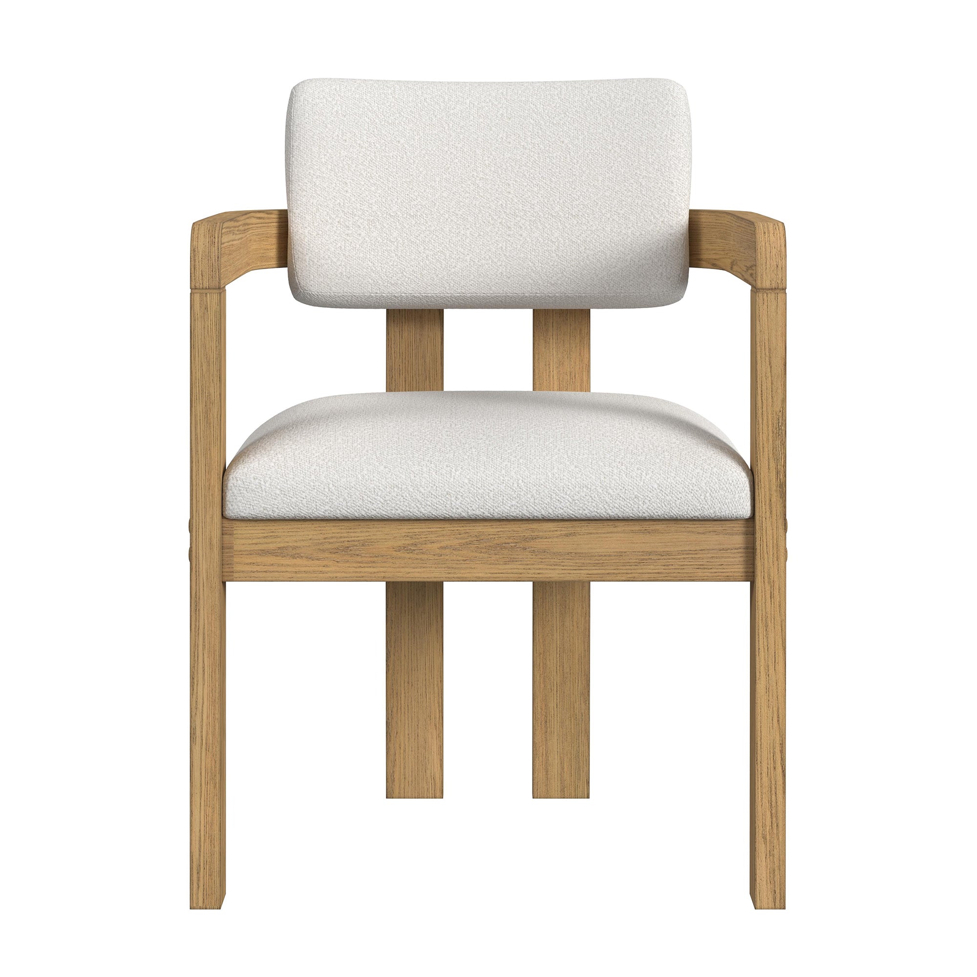 Portland Arm Chair with Snow White Fabric in Natural (2 Per Carton)