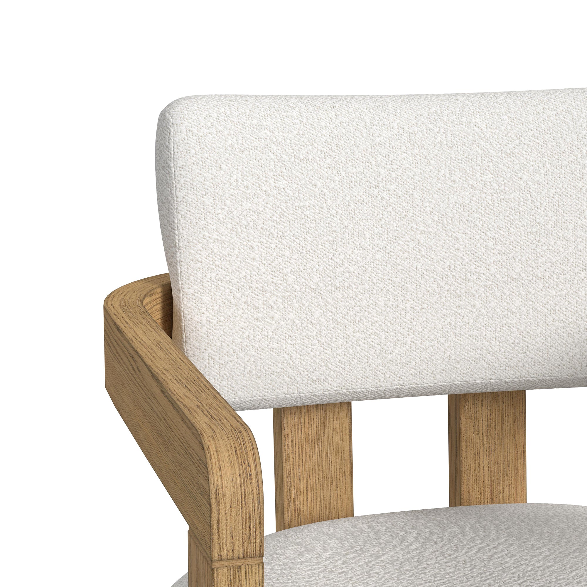 Portland Arm Chair with Snow White Fabric in Natural (2 Per Carton)