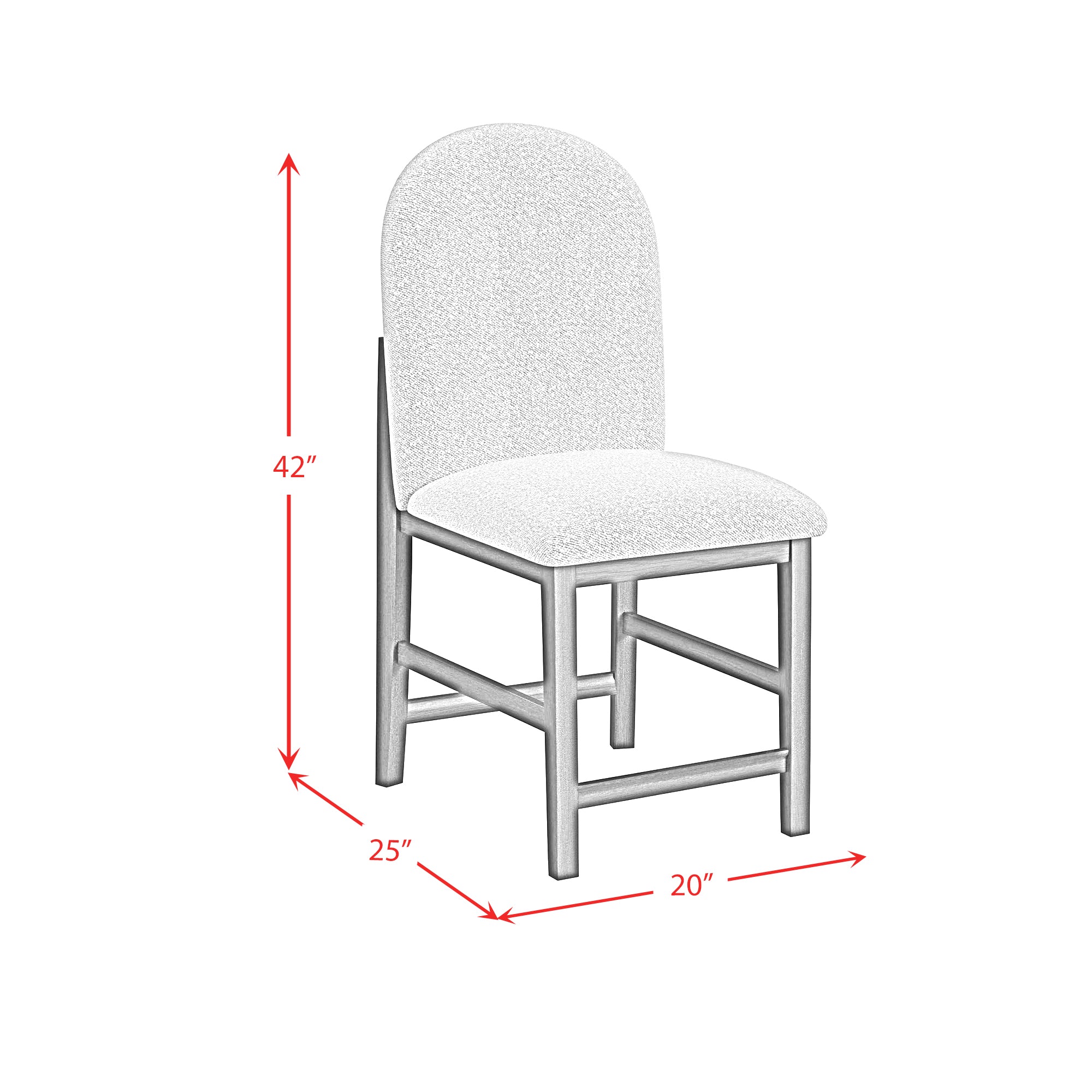 Portland Round Back Counter Stool with Grey Fabric in Black (2 Per Carton)