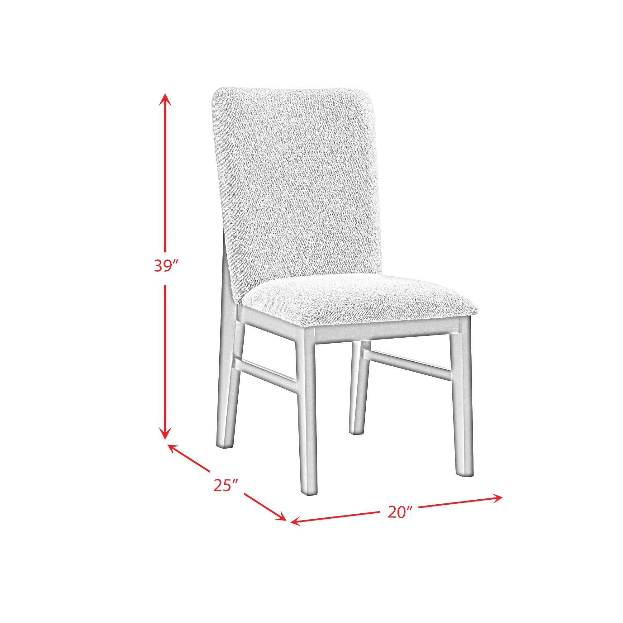 Portland Side Chair with Grey Fabric (PGY1113-4) in Natural (2 Per Carton)