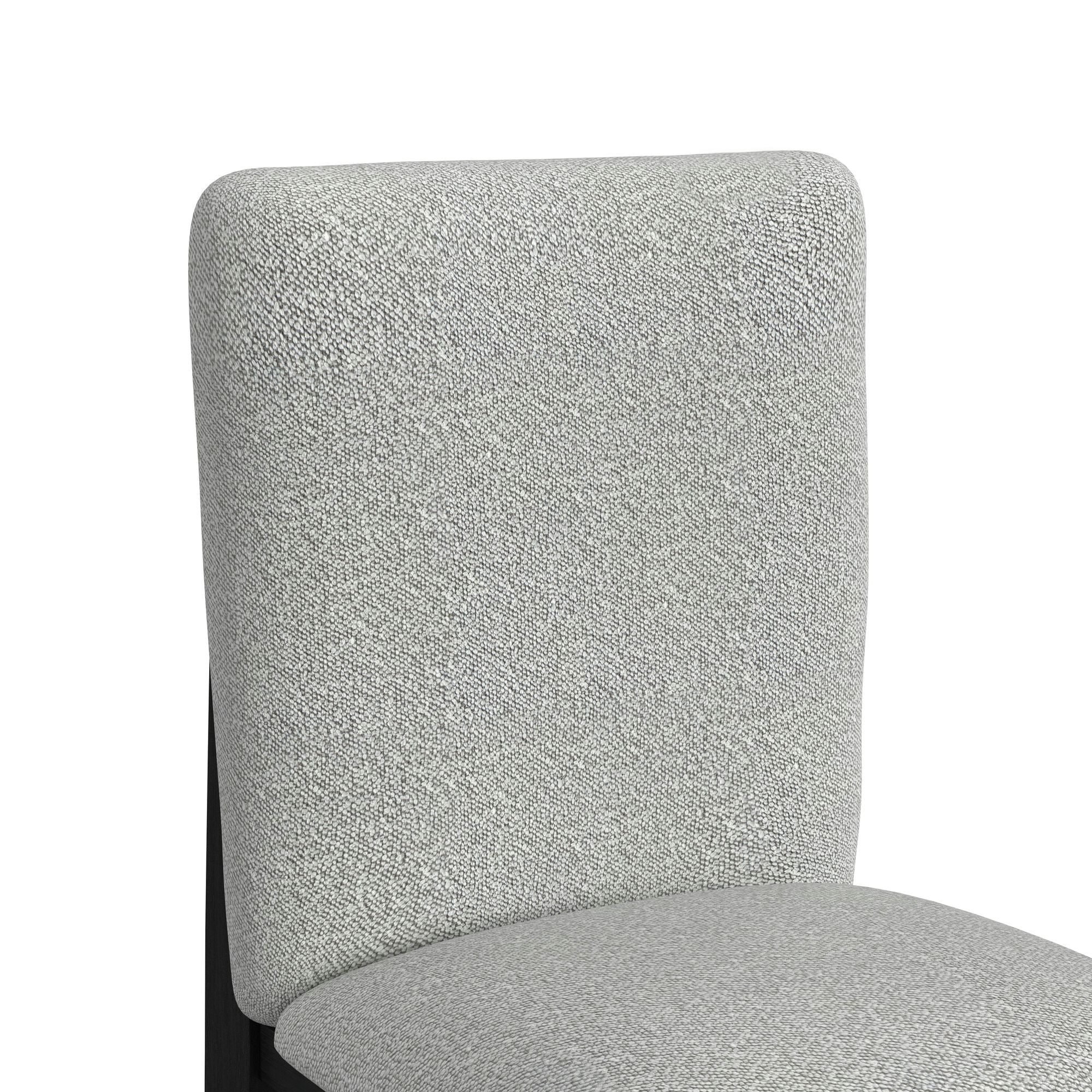 Portland Square Back Barstool with Grey Fabric in Black (2 Per Carton)