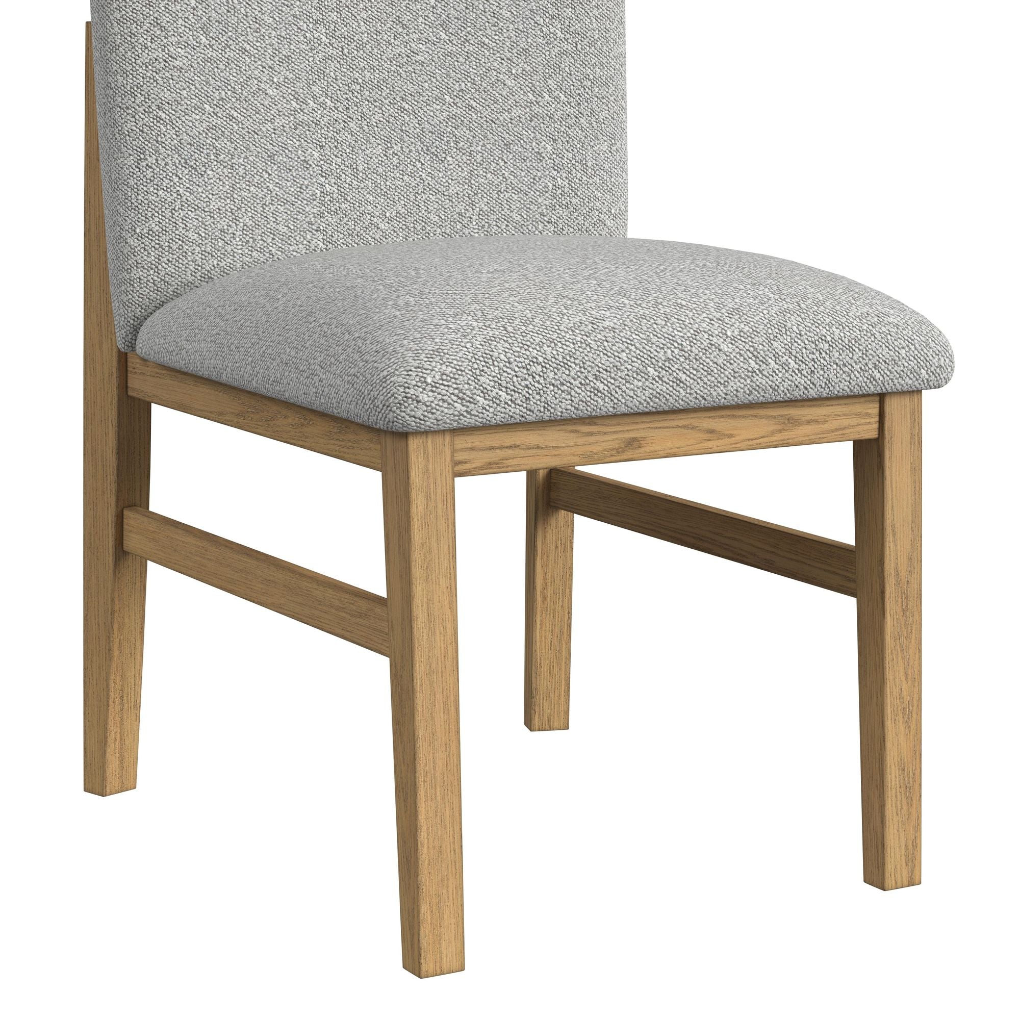 Portland Side Chair with Grey Fabric (PGY1113-4) in Natural (2 Per Carton)