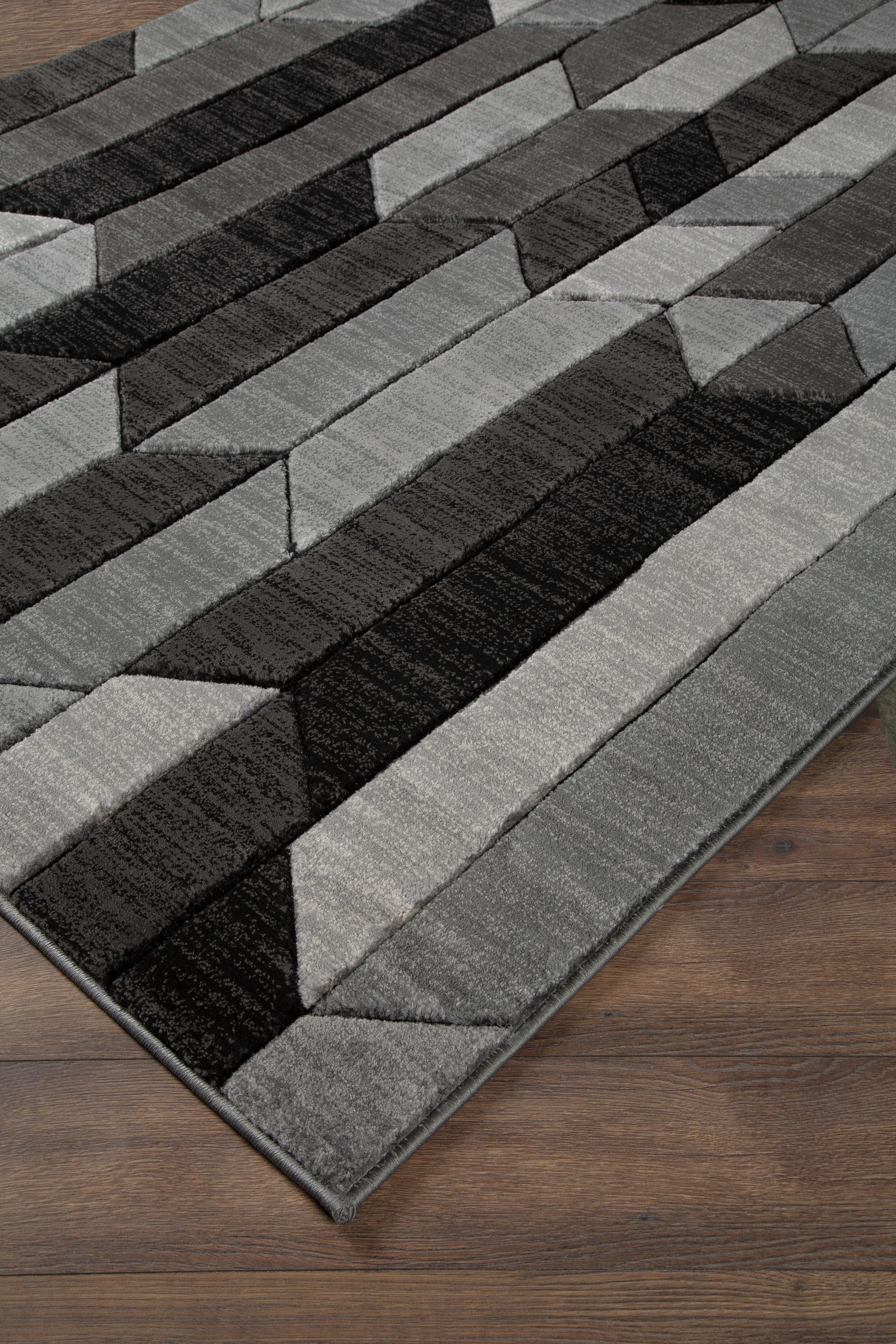 Dar Furniture - Ashley Furniture - Chayse 6'6" x 9'6" Rug - 6'6" x 9'6" Rug / Black/Gray - R403461