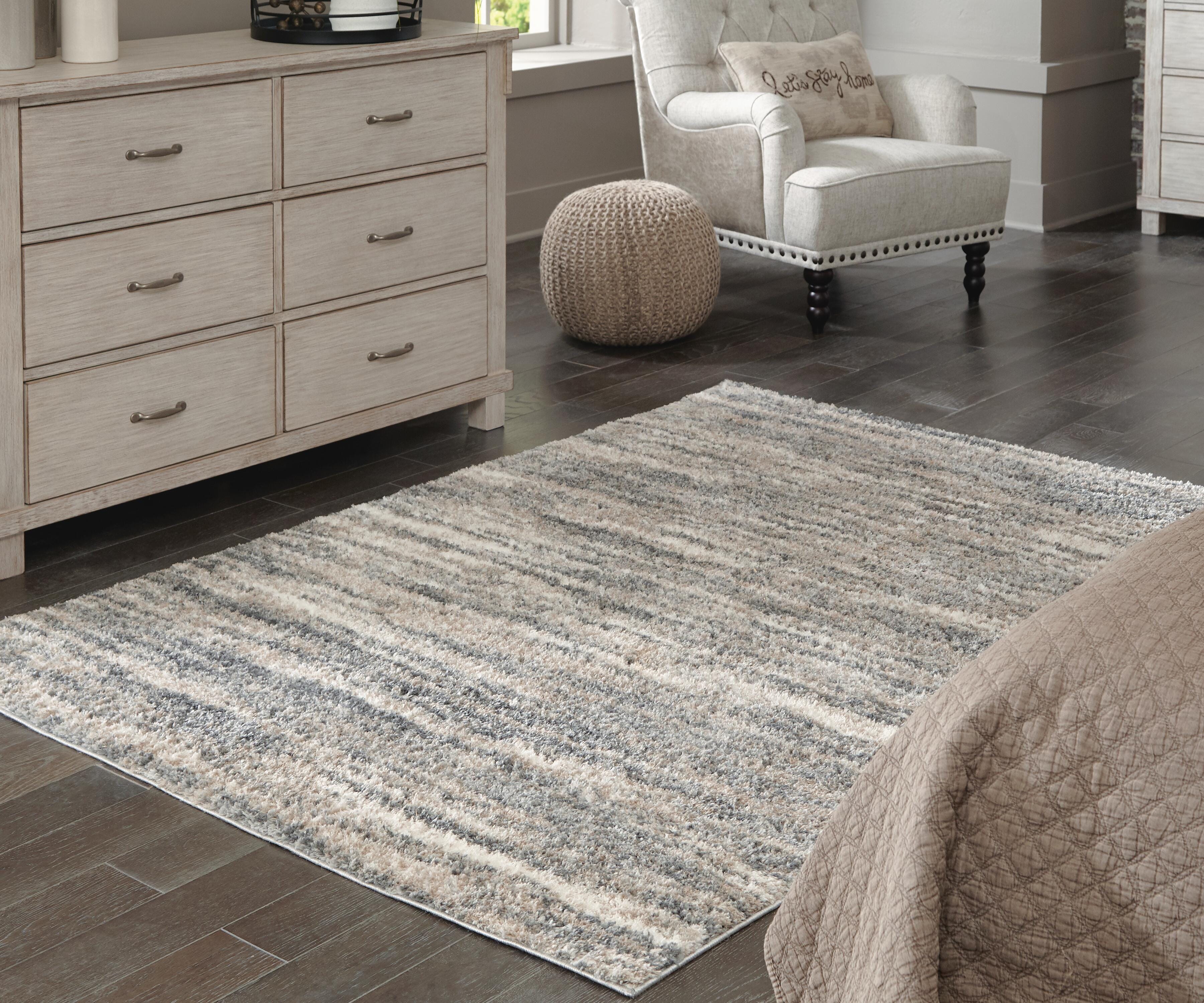 Dar Furniture - Ashley Furniture - Gizela 5'3" x 7'3" Rug - 5'3" x 7'3" Rug / Ivory/Beige/Gray - R404862