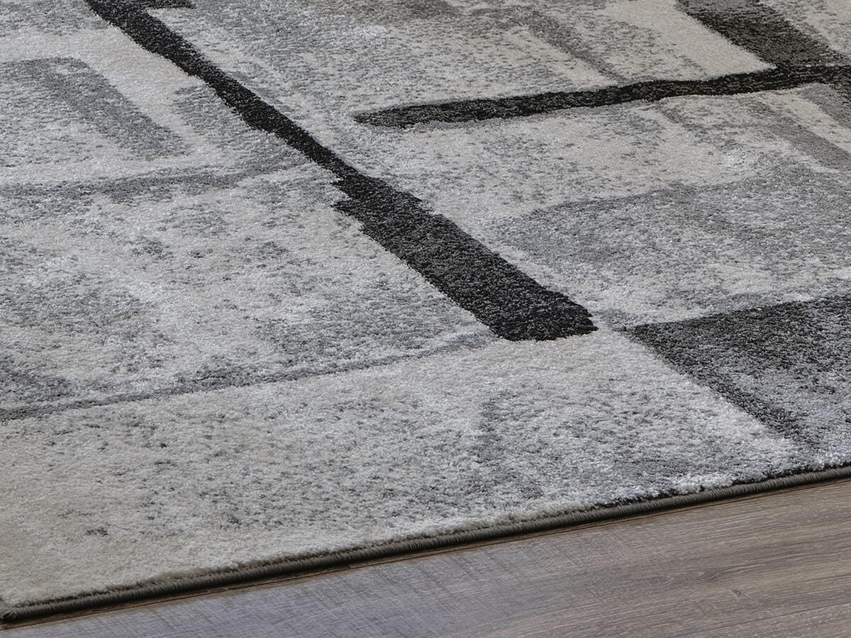 Dar Furniture - Ashley Furniture - Brycebourne 5'3" x 7'7" Rug - 5'3" x 7'7" Rug / Black/Cream/Gray - R404982