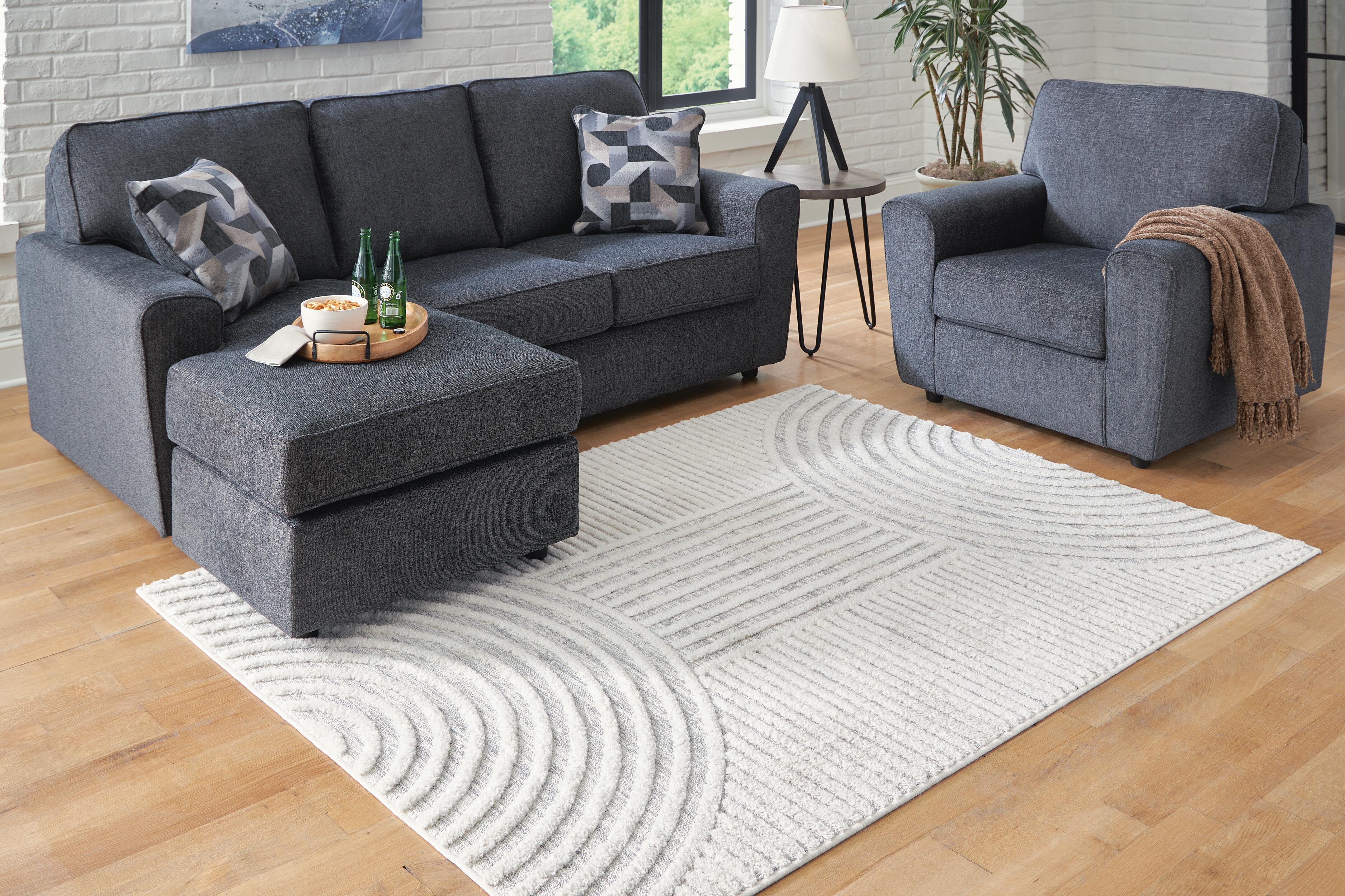Dar Furniture - Ashley Furniture - Lambworth 5'3" x 7' Rug - 5'3" x 7' Rug / Gray/Cream - R405342