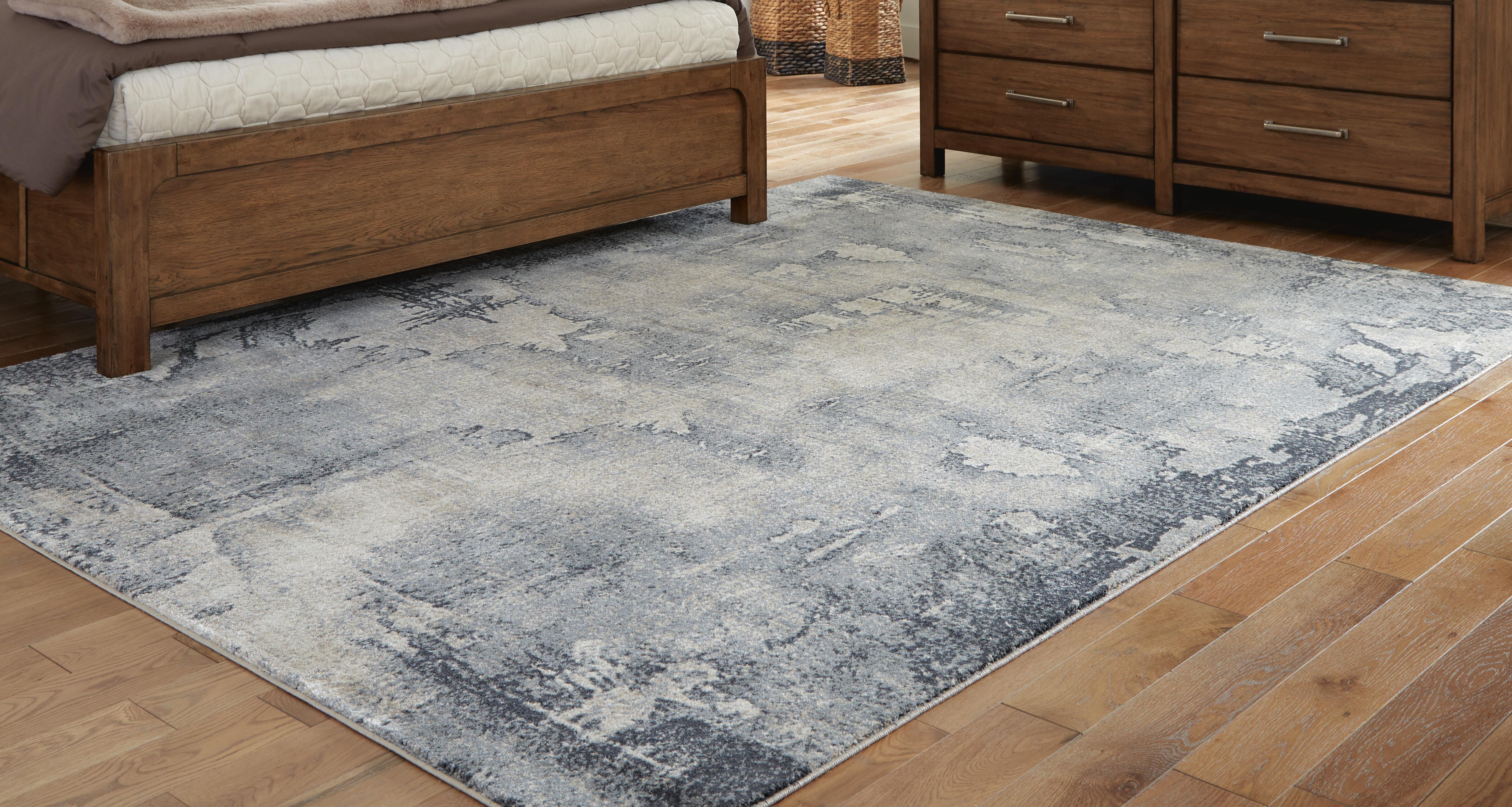 Dar Furniture - Ashley Furniture - Langrich 5'3" x 7'3" Rug - 5'3" x 7'3" Rug / Blue/Gray/Cream - R406132