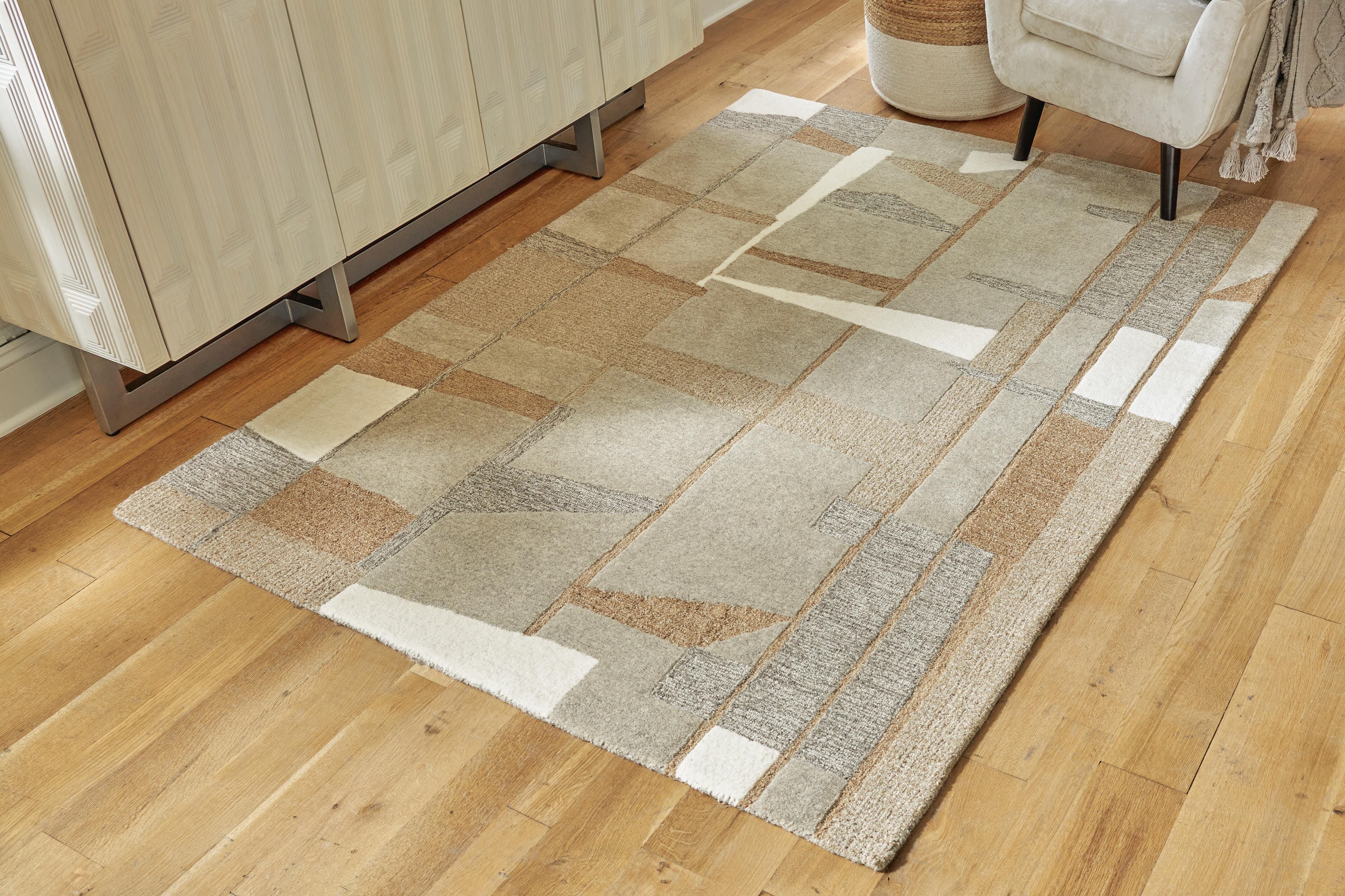 Dar Furniture - Ashley Furniture - Abbotton 8' x 10' Rug - 8' x 10' Rug / Taupe/Gray/Caramel - R406331