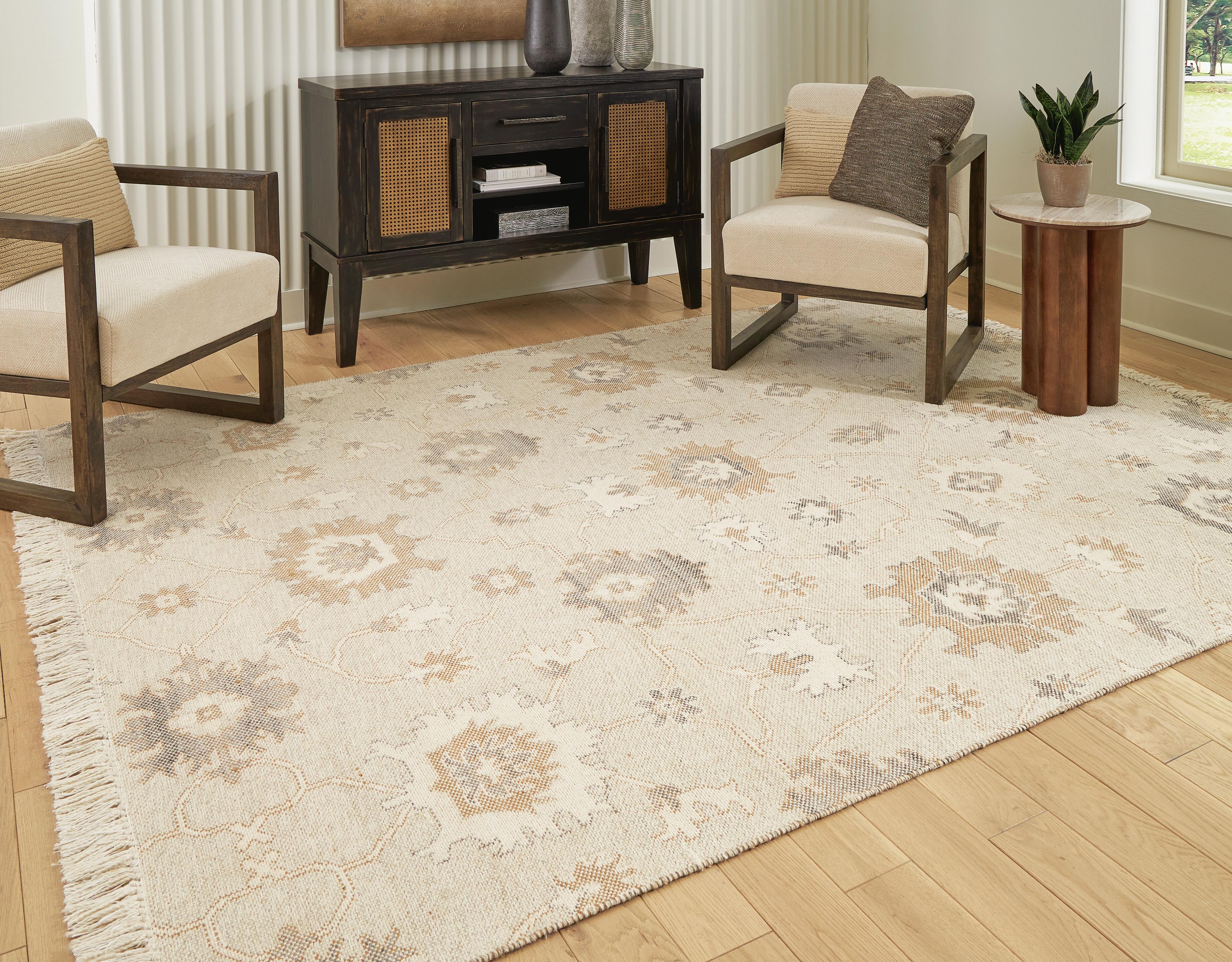Dar Furniture - Ashley Furniture - Calkin 8' x 10' Rug - 8' x 10' Rug / Linen/Gray/Caramel - R406391