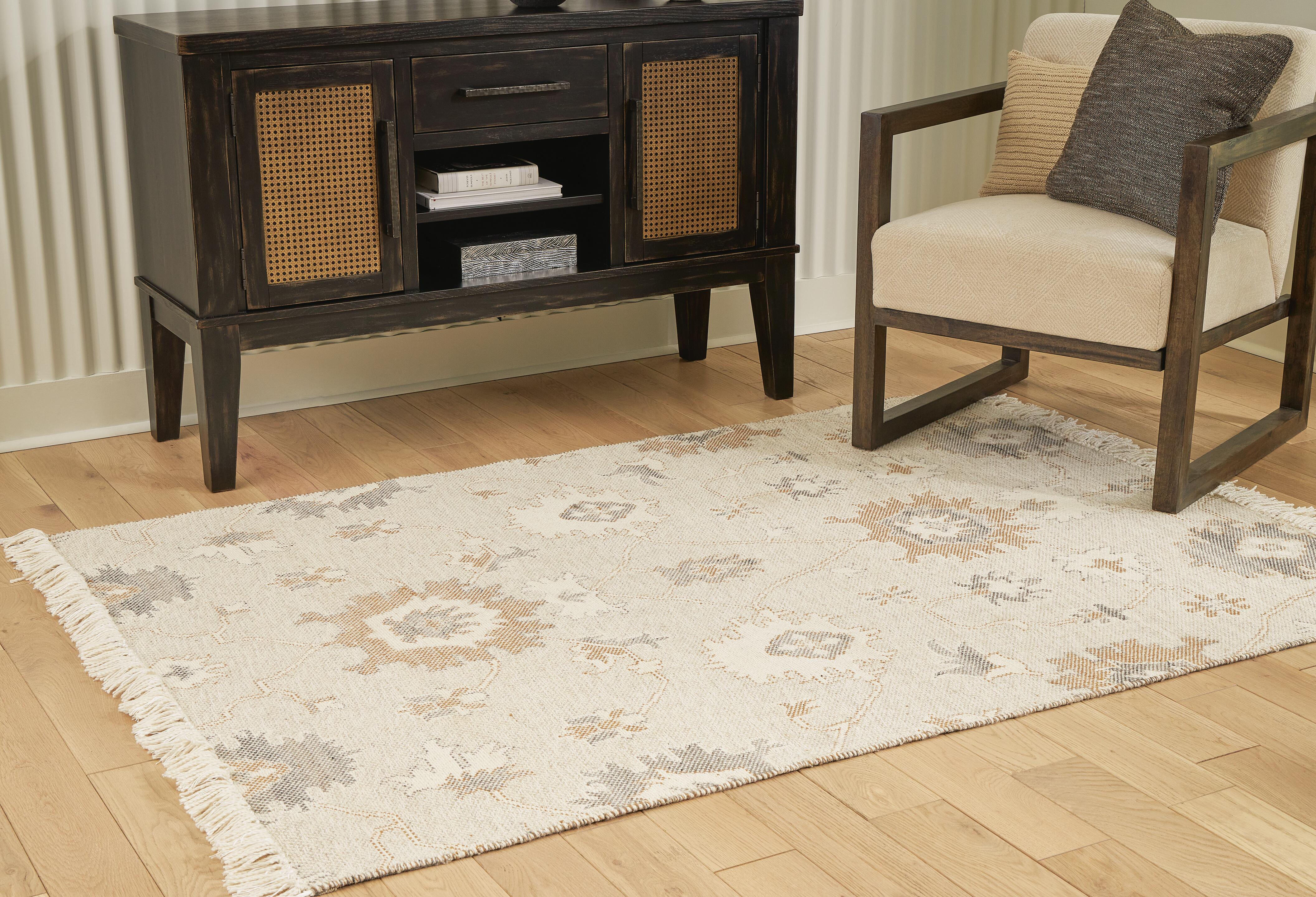 Dar Furniture - Ashley Furniture - Calkin 5' x 7' Rug - 5' x 7' Rug / Linen/Gray/Caramel - R406392
