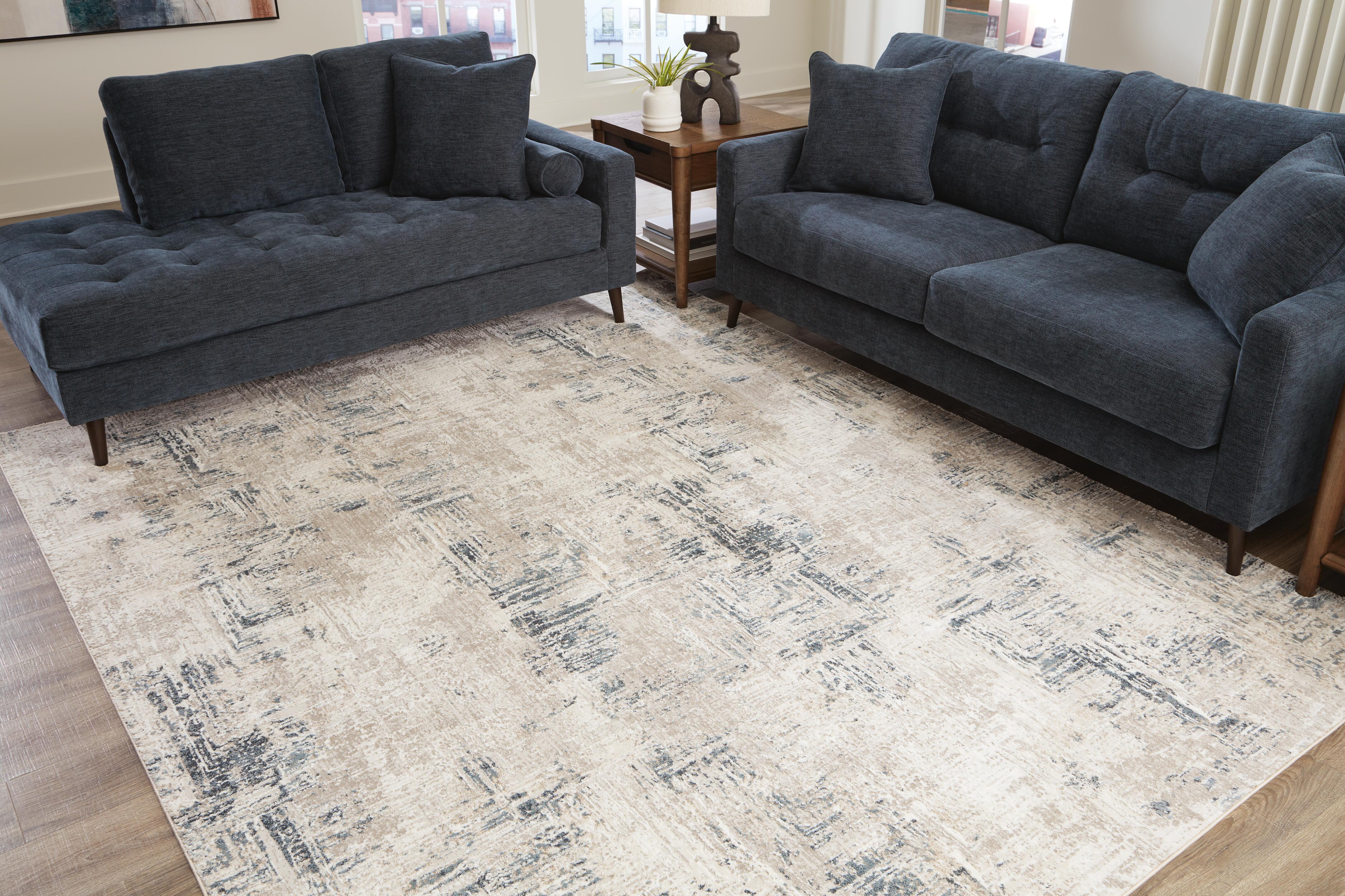 Dar Furniture - Ashley Furniture - Gentor 8' x 10' Rug - 8' x 10' Rug / Blue/Ivory - R406521