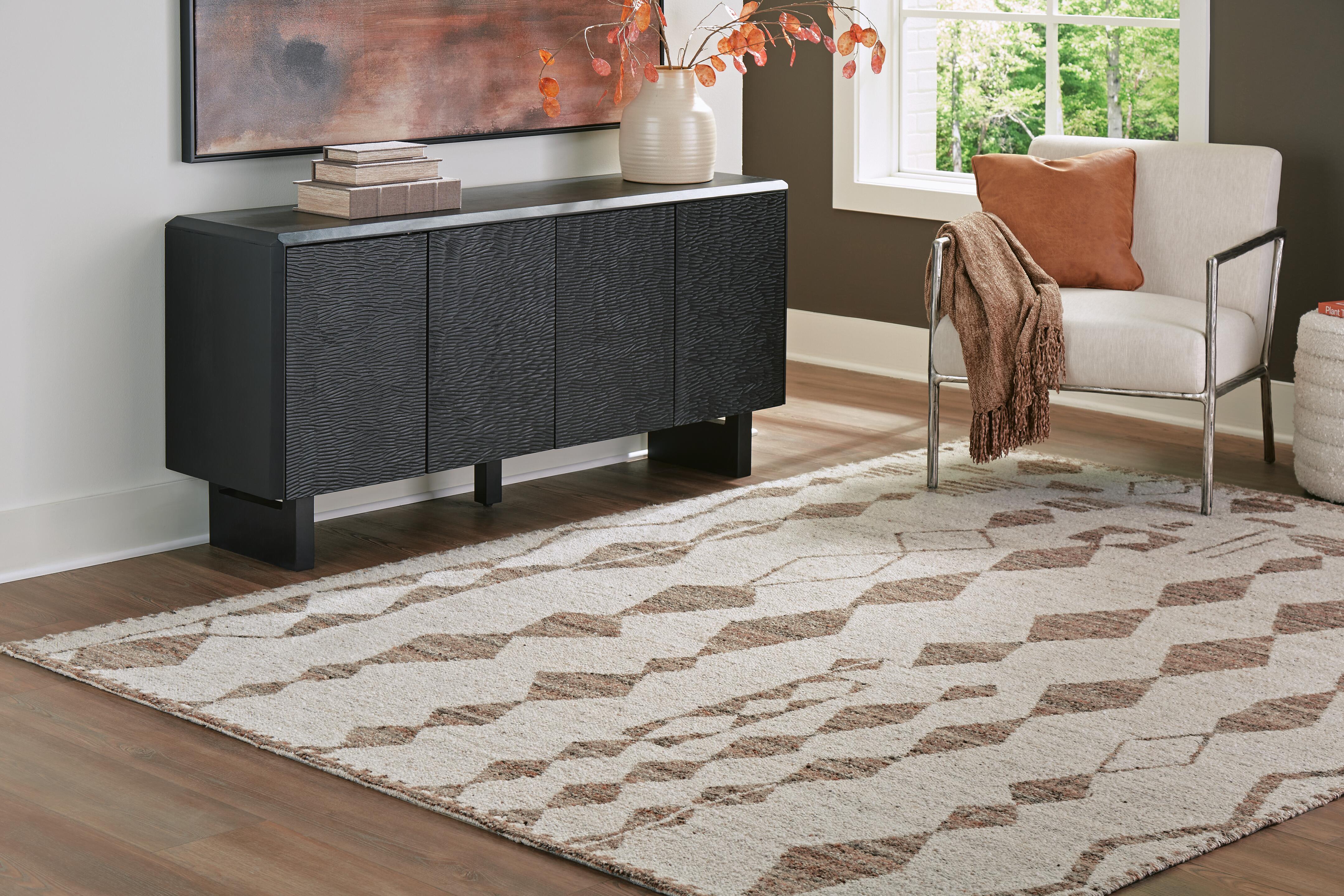 Dar Furniture - Ashley Furniture - Brettler 8' x 10' Rug - 8' x 10' Rug / Beige/Brown - R406791