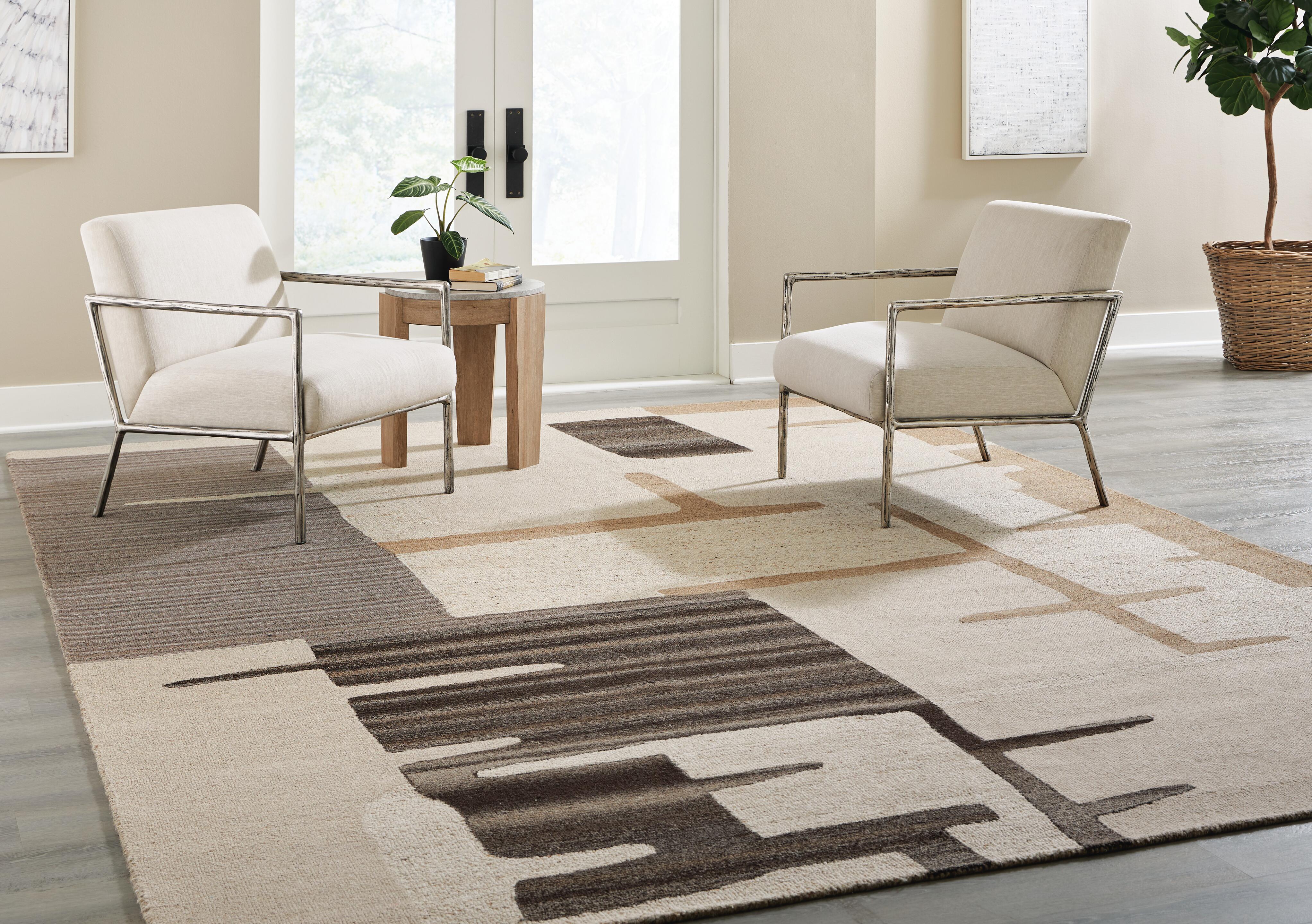 Dar Furniture - Ashley Furniture - Kencher 10' x 14' Rug - 10' x 14' Rug / Beige/Brown - R406820