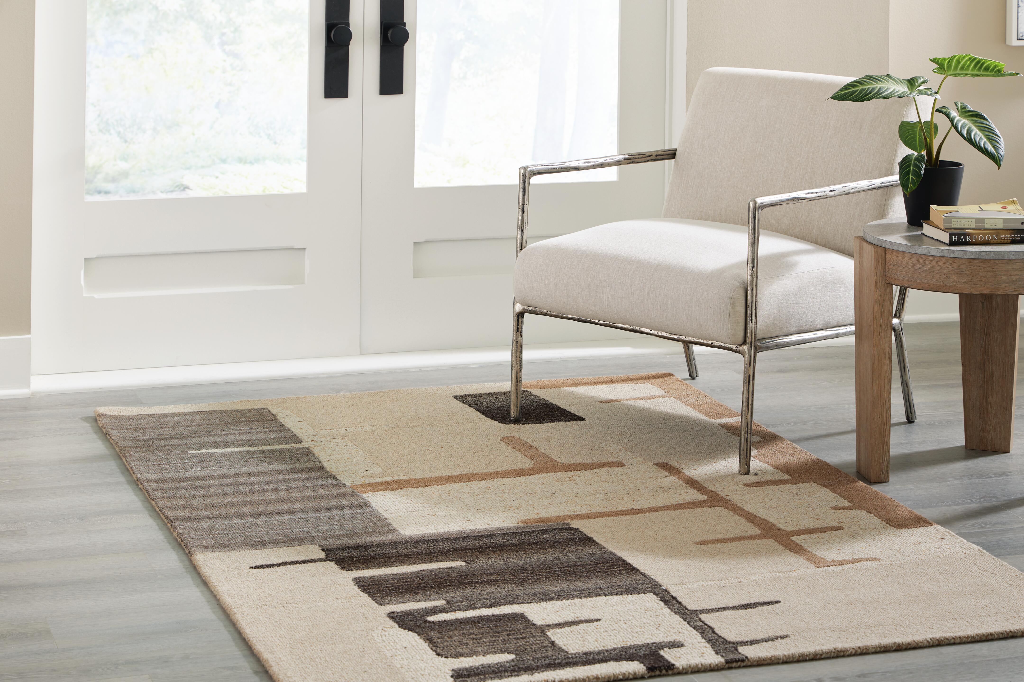 Dar Furniture - Ashley Furniture - Kencher 5' x 7' Rug - 5' x 7' Rug / Beige/Brown - R406822