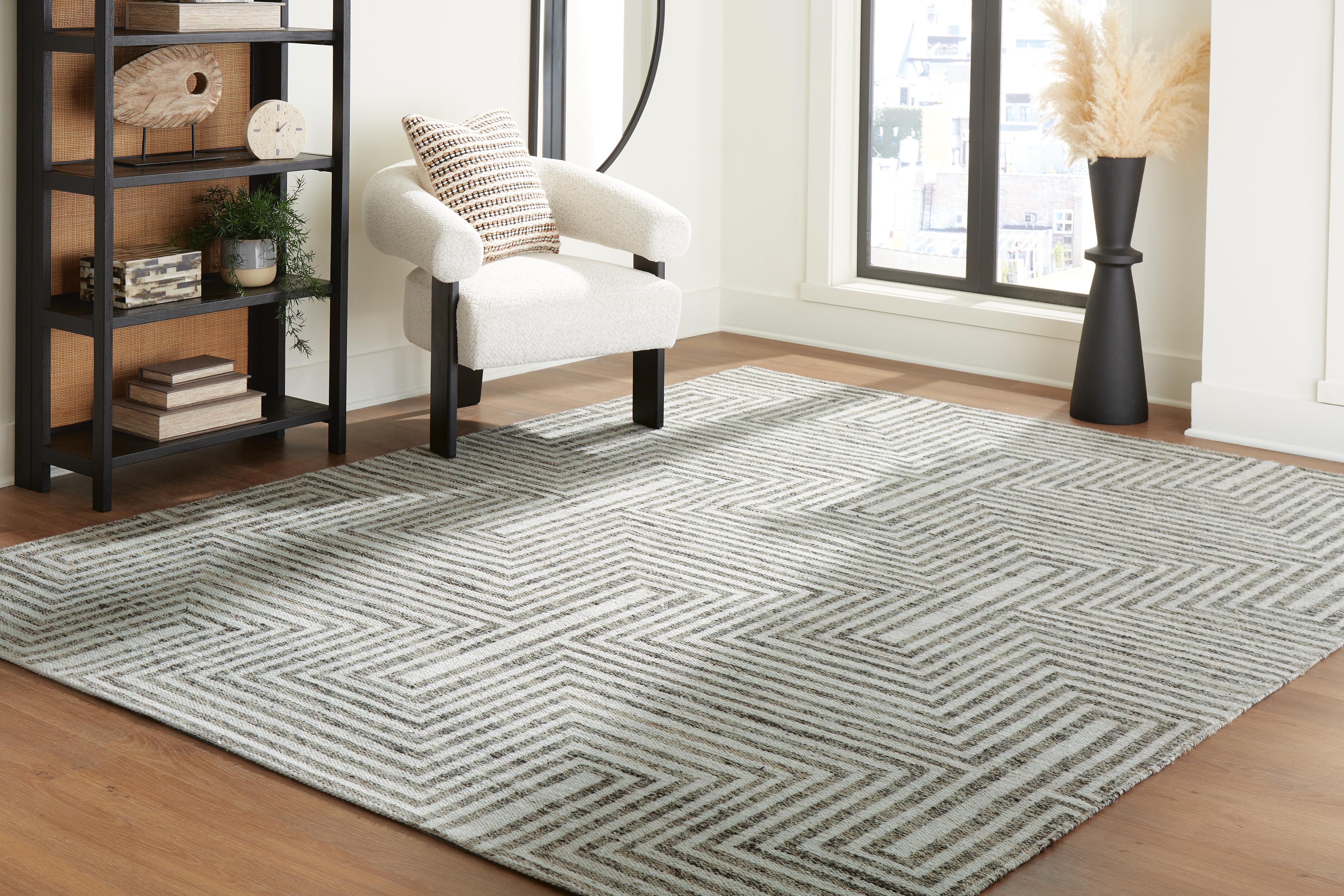 Dar Furniture - Ashley Furniture - Jossen 8' x 10' Rug - 8' x 10' Rug / Ivory/Gray - R406831