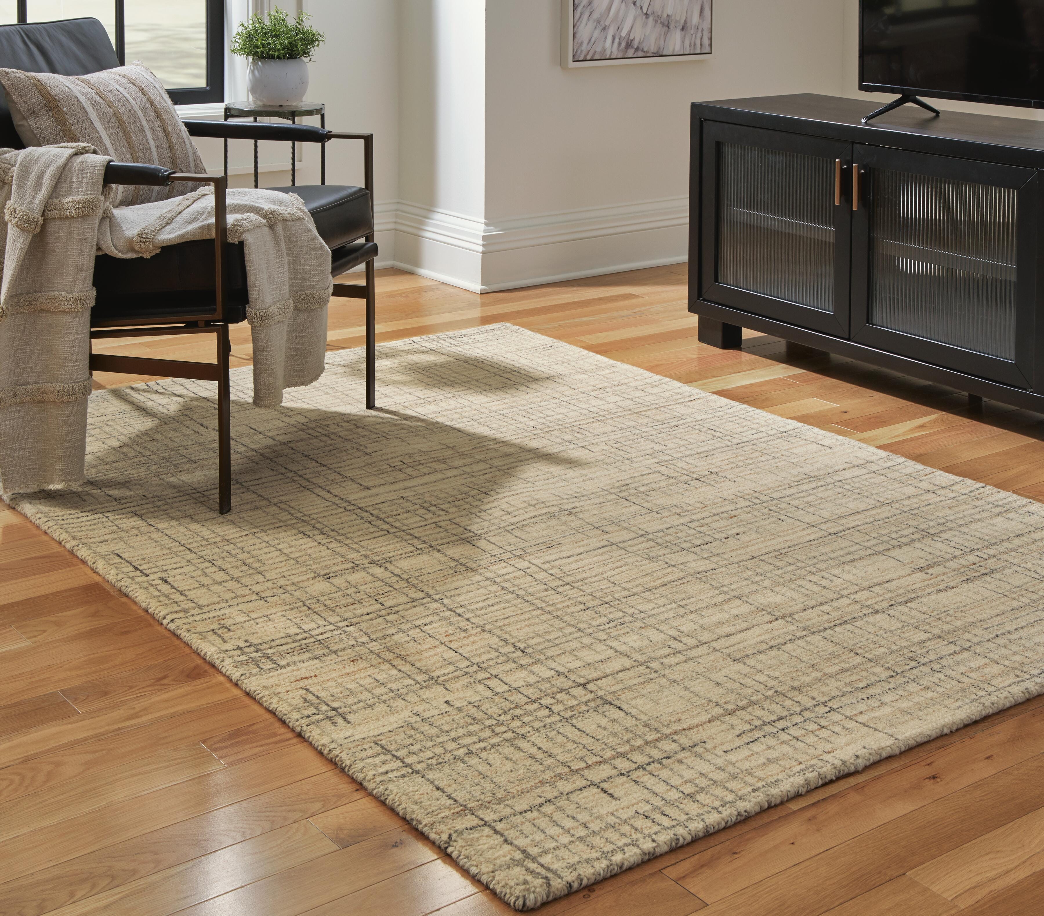 Dar Furniture - Ashley Furniture - Janston 5' x 7' Rug - 5' x 7' Rug / Ivory/Gray/Tan - R406862