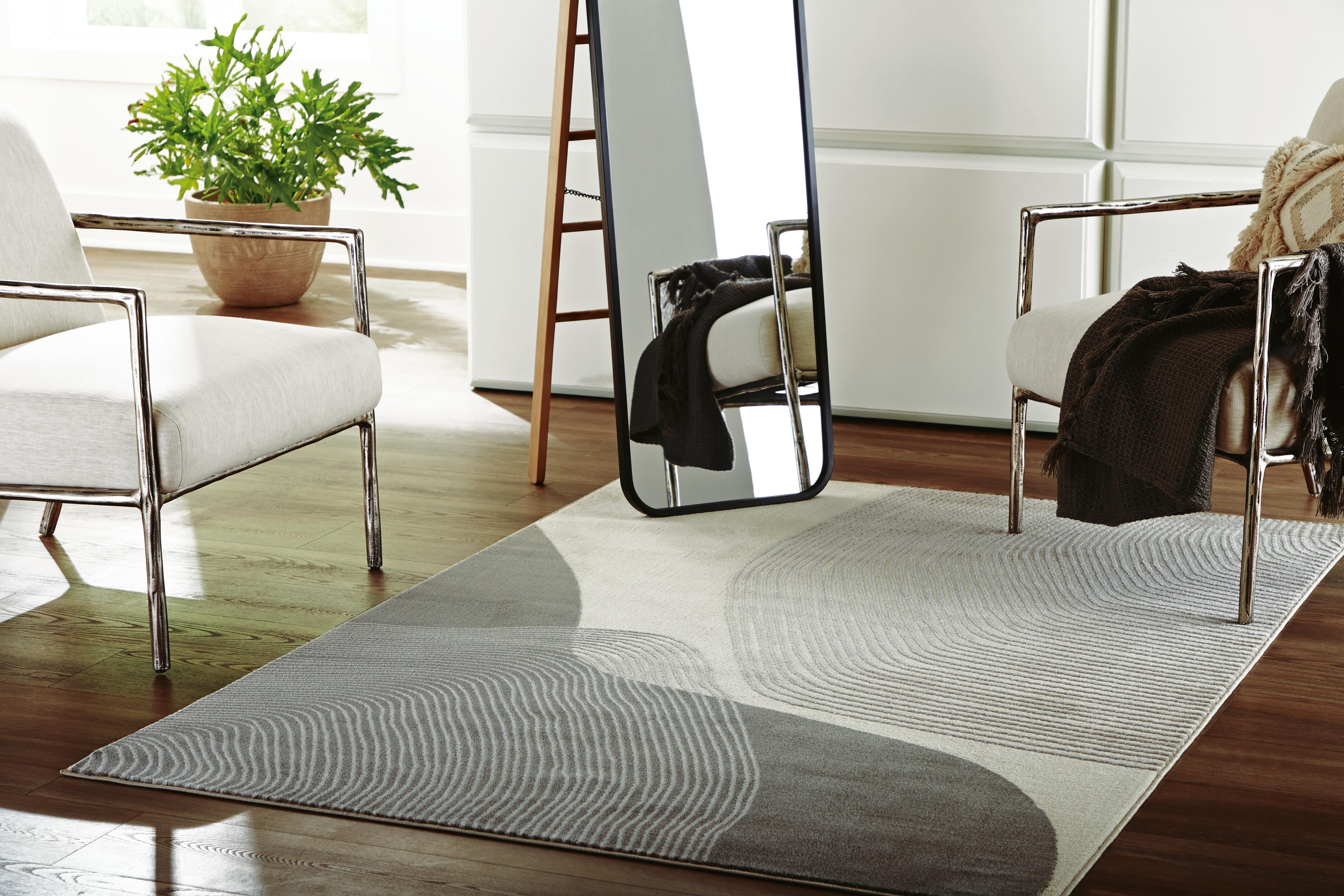 Dar Furniture - Ashley Furniture - Winderburg 8' x 10' Rug - 8' x 10' Rug / Gray/Ivory - R406951