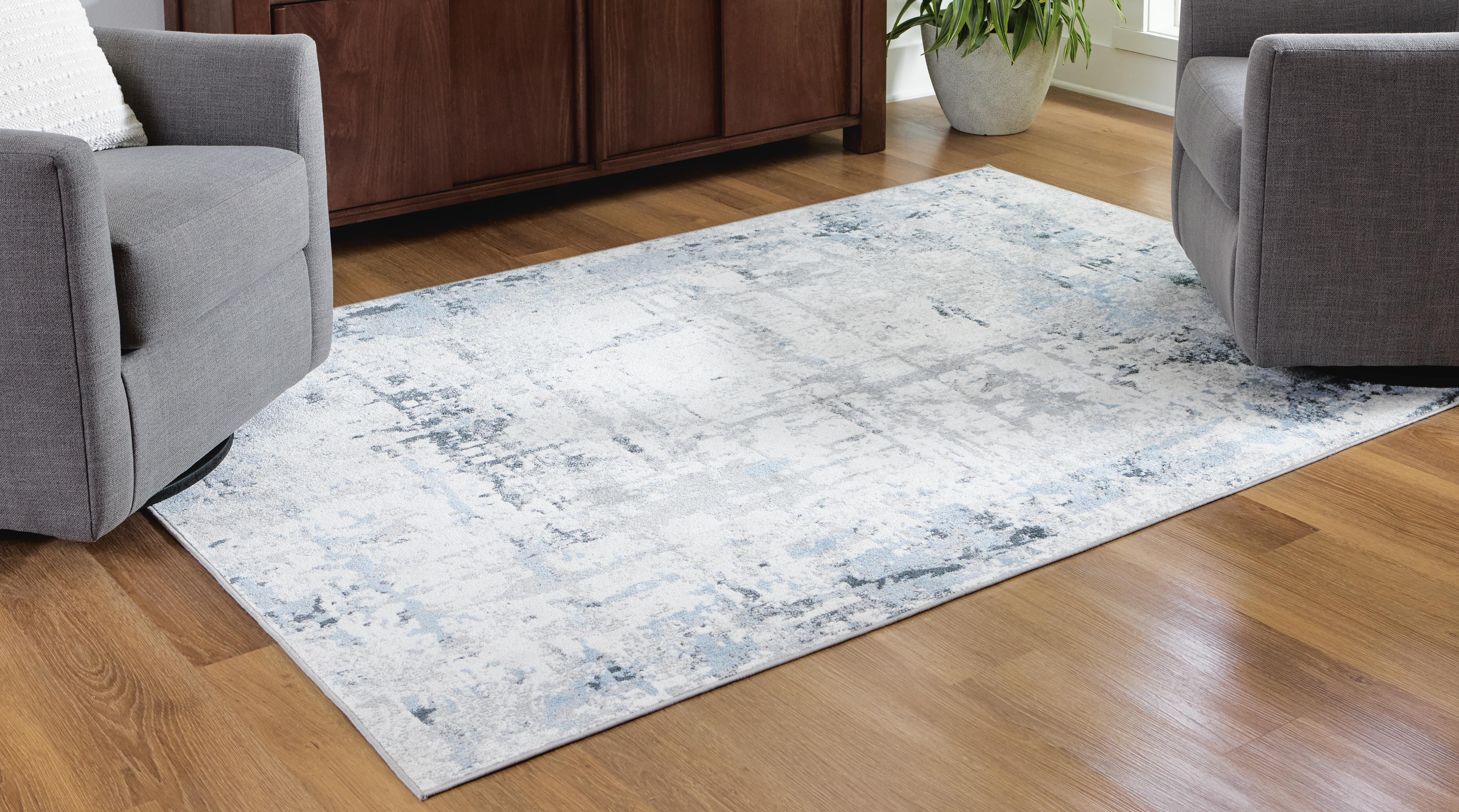 Dar Furniture - Ashley Furniture - Emertonly 8' x 10' Washable Rug - 8' x 10' Washable Rug / Blue/White/Gray - R406981