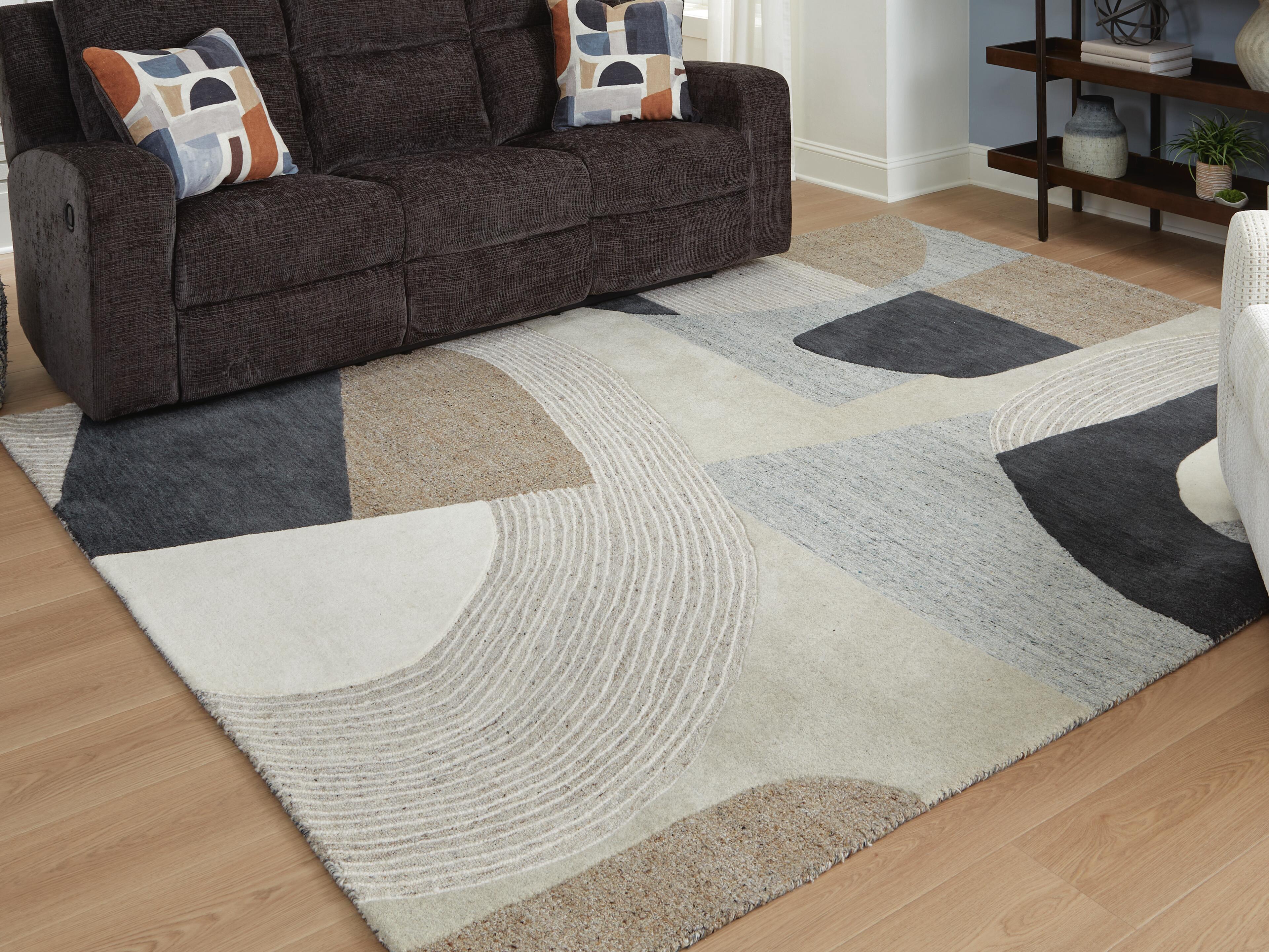 Dar Furniture - Ashley Furniture - Edrickhill 8' x 10' Rug - 8' x 10' Rug / Grayish Teal/Taupe/Cream - R407121