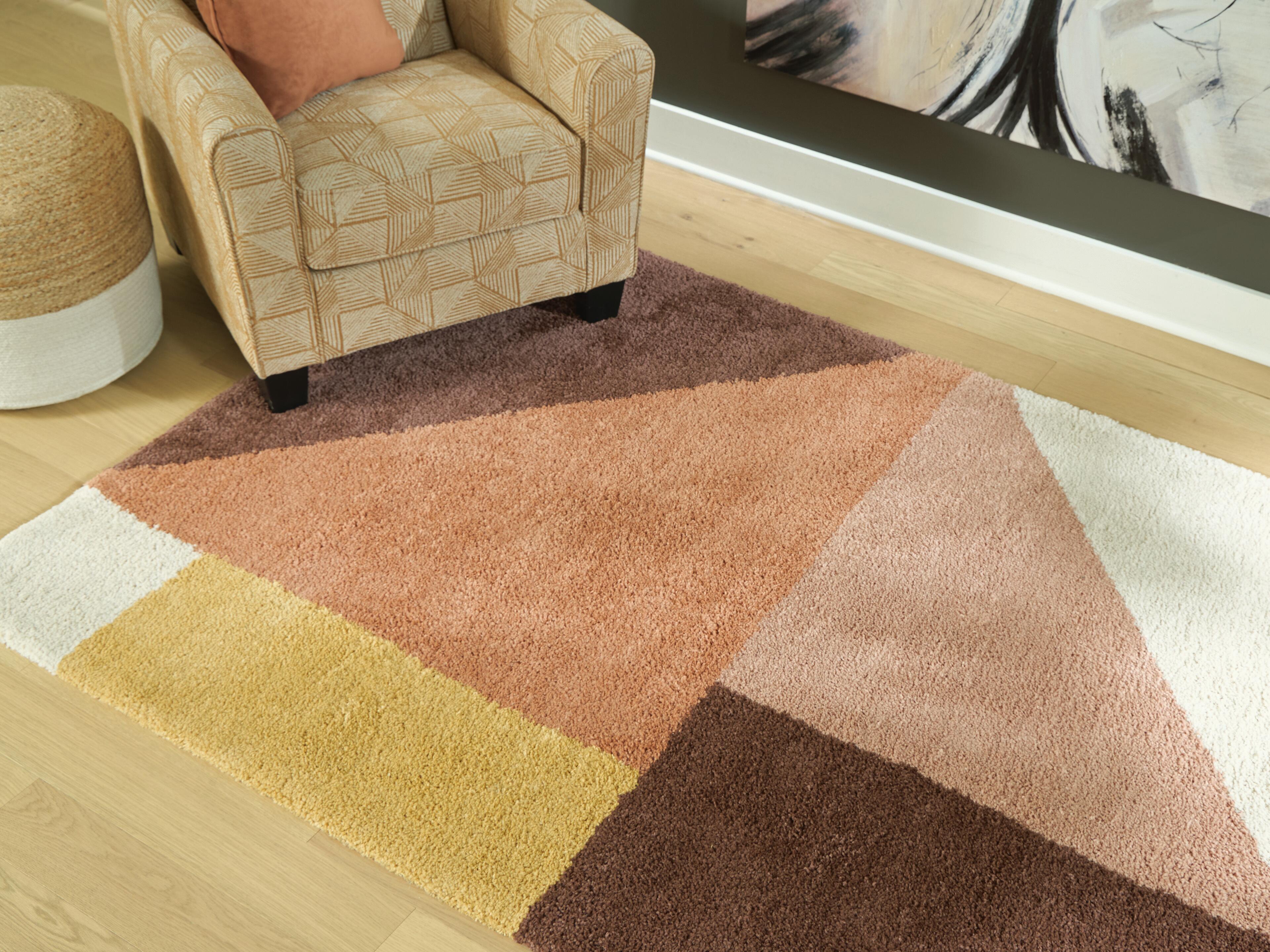 Dar Furniture - Ashley Furniture - Gailmore 5' x 7' Rug - 5' x 7' Rug / Cream/Pink/Ocher - R407172