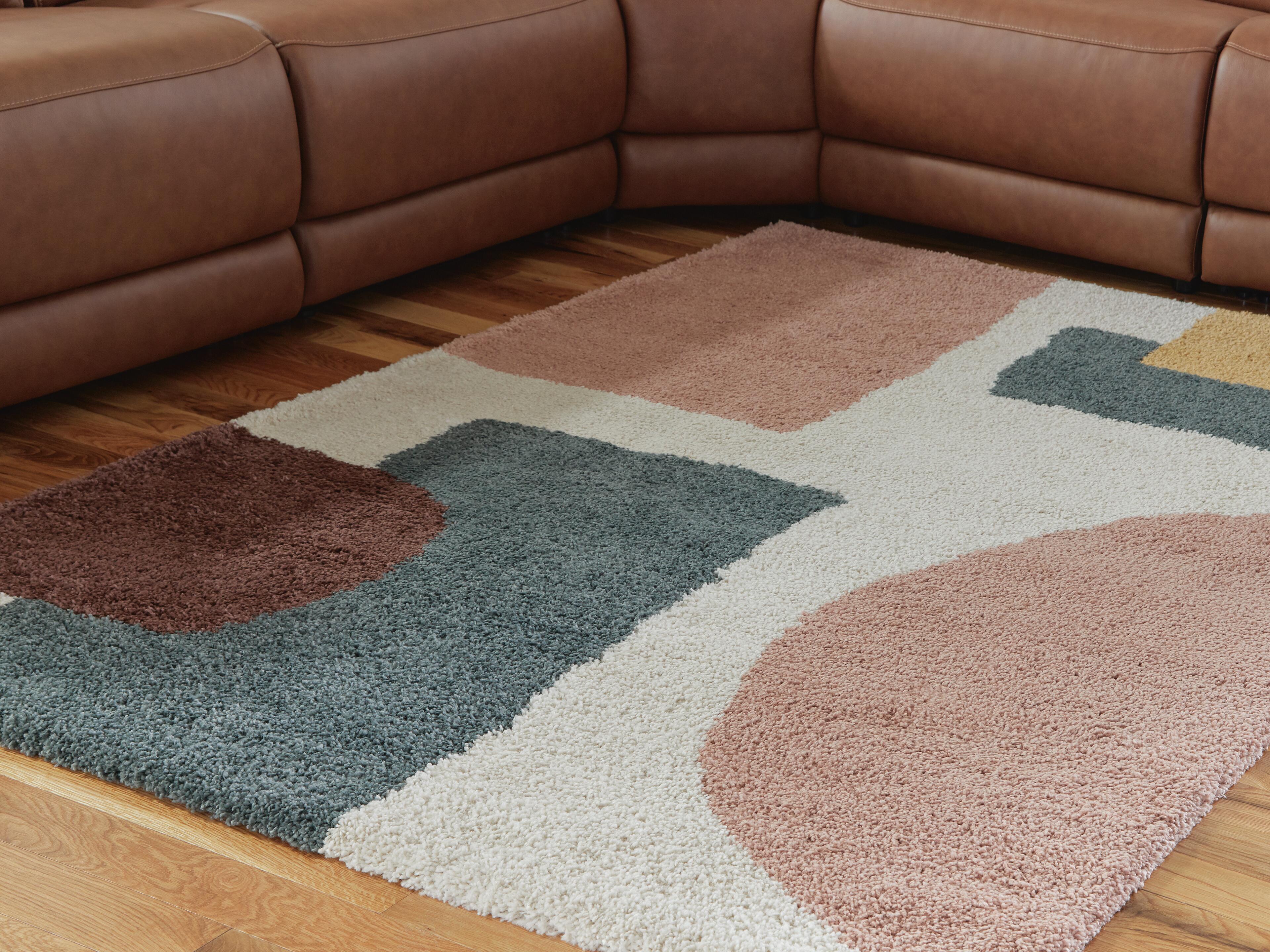 Dar Furniture - Ashley Furniture - Flynnwick 5' x 7' Rug - 5' x 7' Rug / Cream/Pink/Gray - R407182