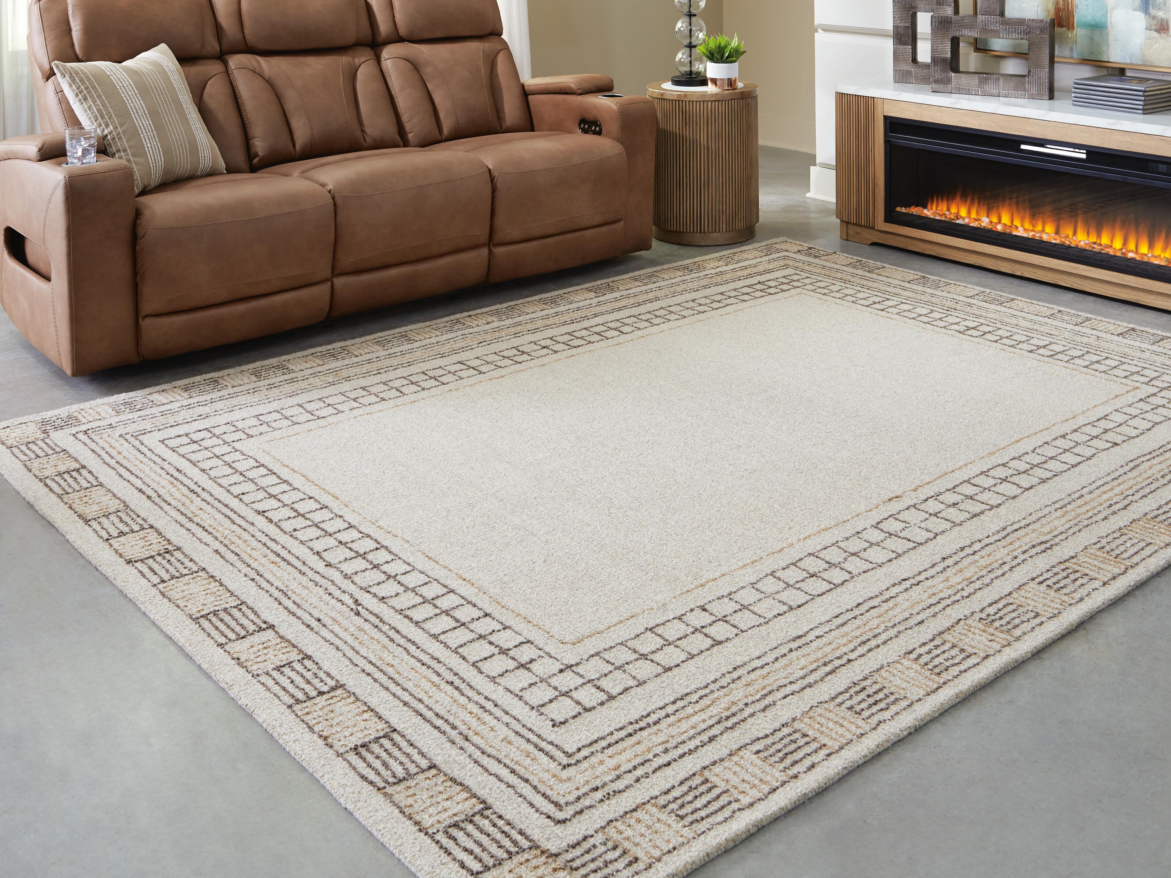 Dar Furniture - Ashley Furniture - Idaman Large Rug - Large Rug / Taupe/Brown - R407291